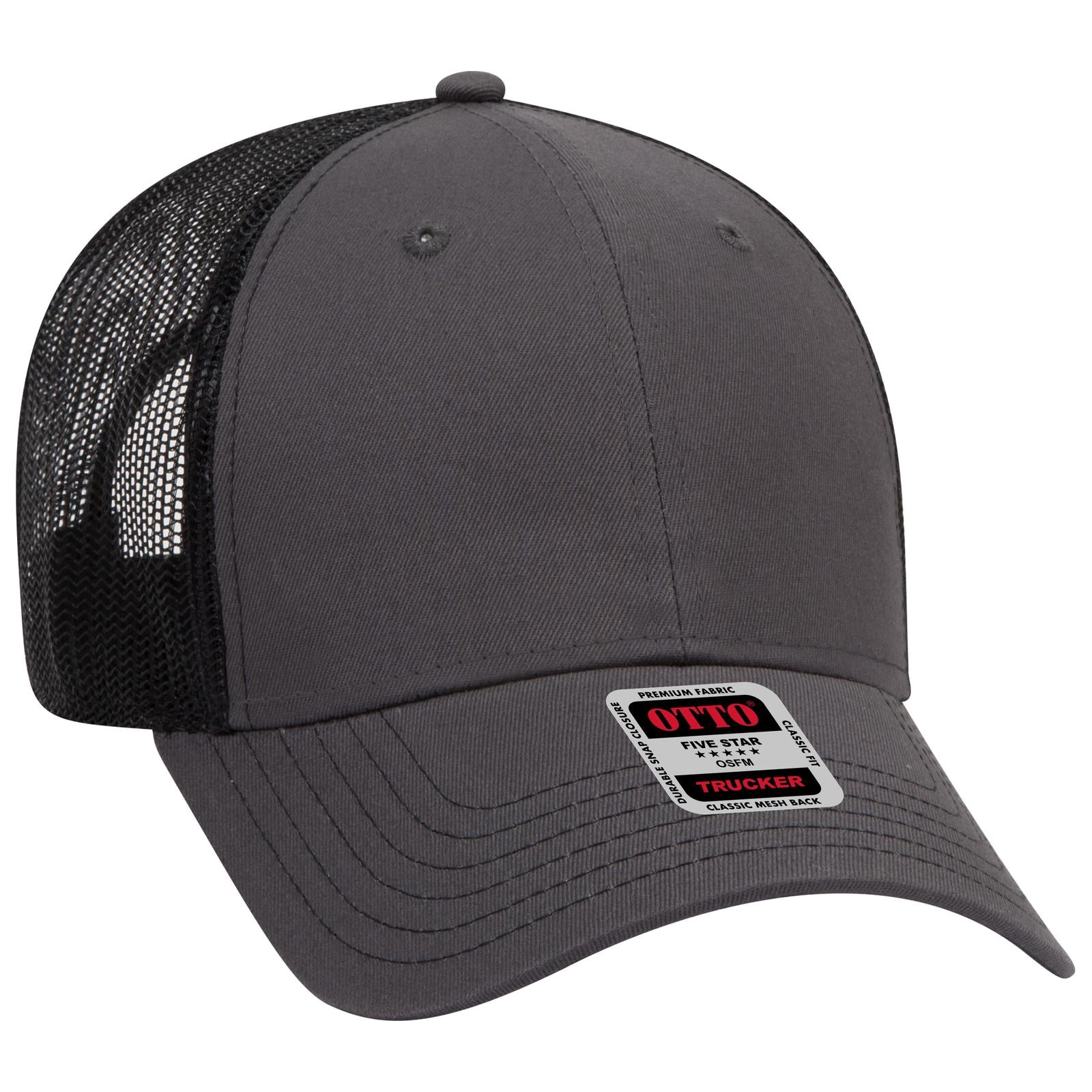 Custom Embroidered - OTTO CAP 6 Panel Low Profile Mesh Back Trucker Hat