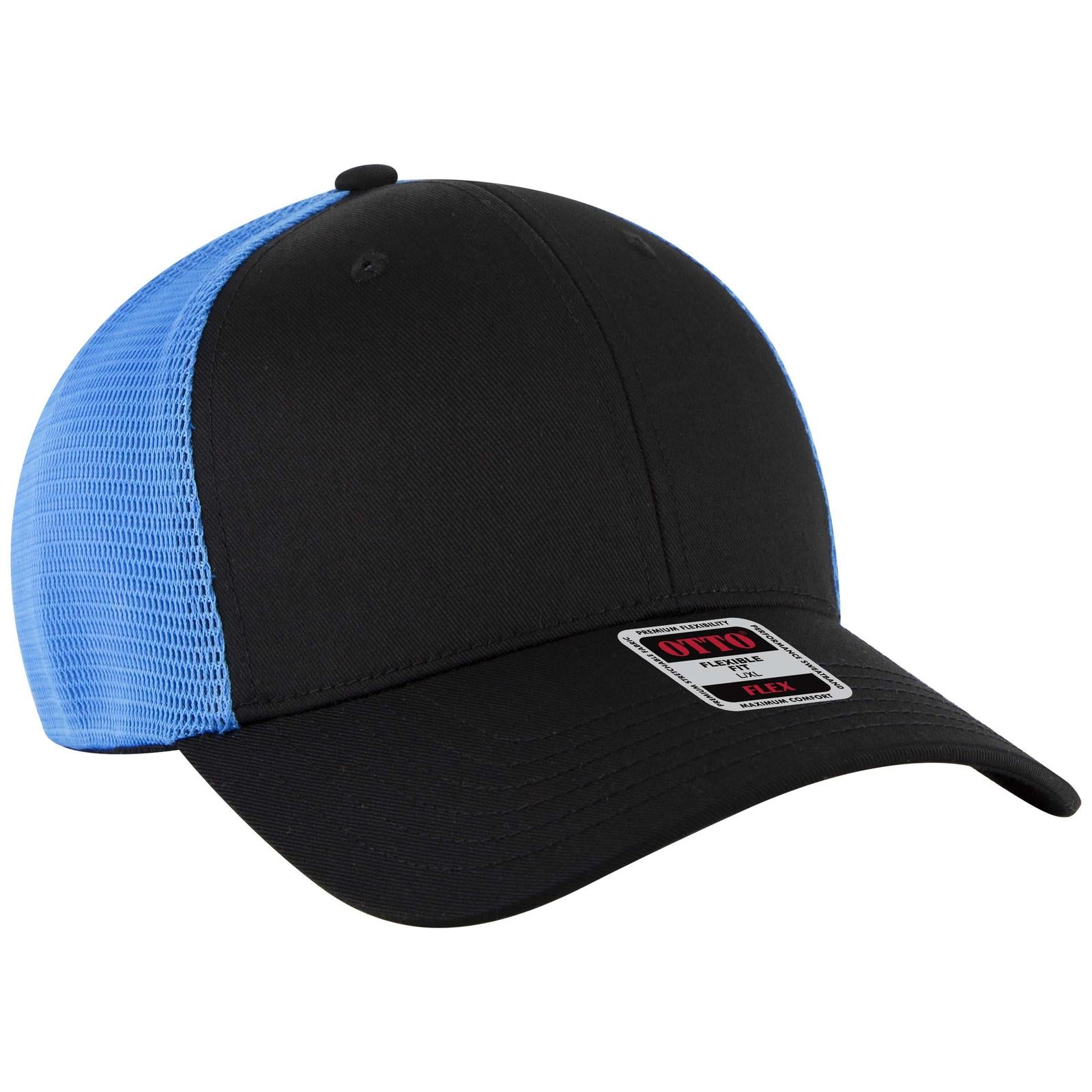 Custom Embroidered or DTF Printed - OTTO CAP® OTTO FLEX® Fitted 6 Panel Low Profile Mesh Back Trucker Hat