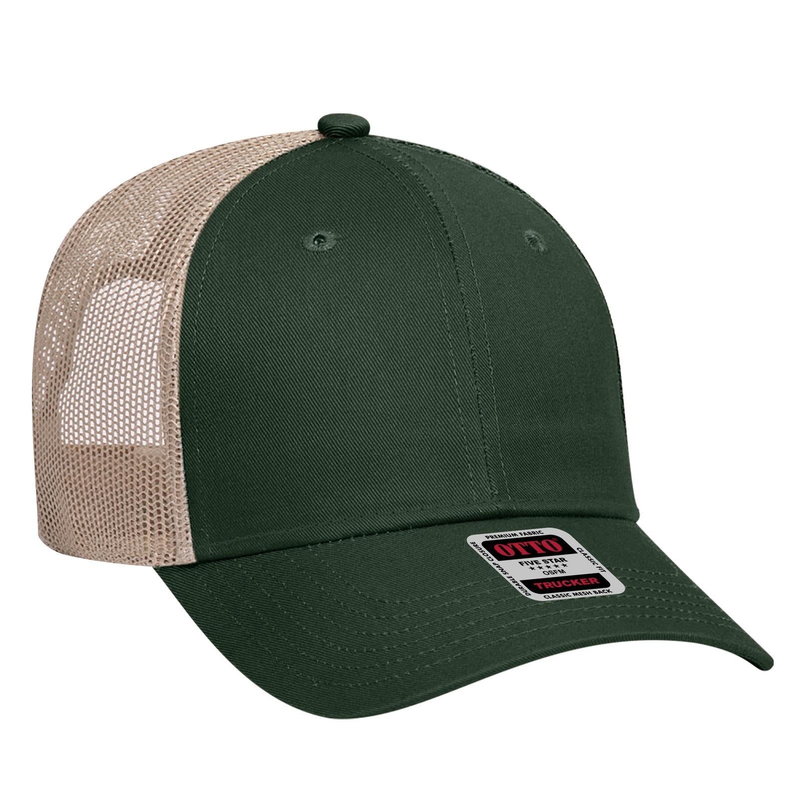 Custom Embroidered or DTF Printed - OTTO CAP® 6 Panel Low Profile Mesh Back Trucker Hat