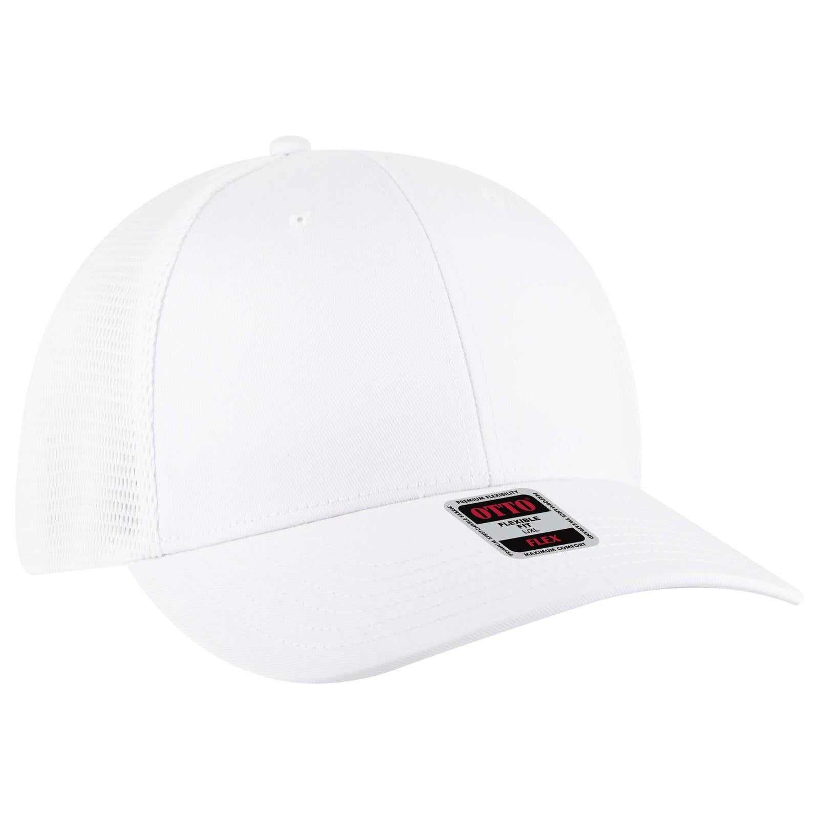 Custom Embroidered or DTF Printed - OTTO CAP® OTTO FLEX® Fitted 6 Panel Low Profile Mesh Back Trucker Hat