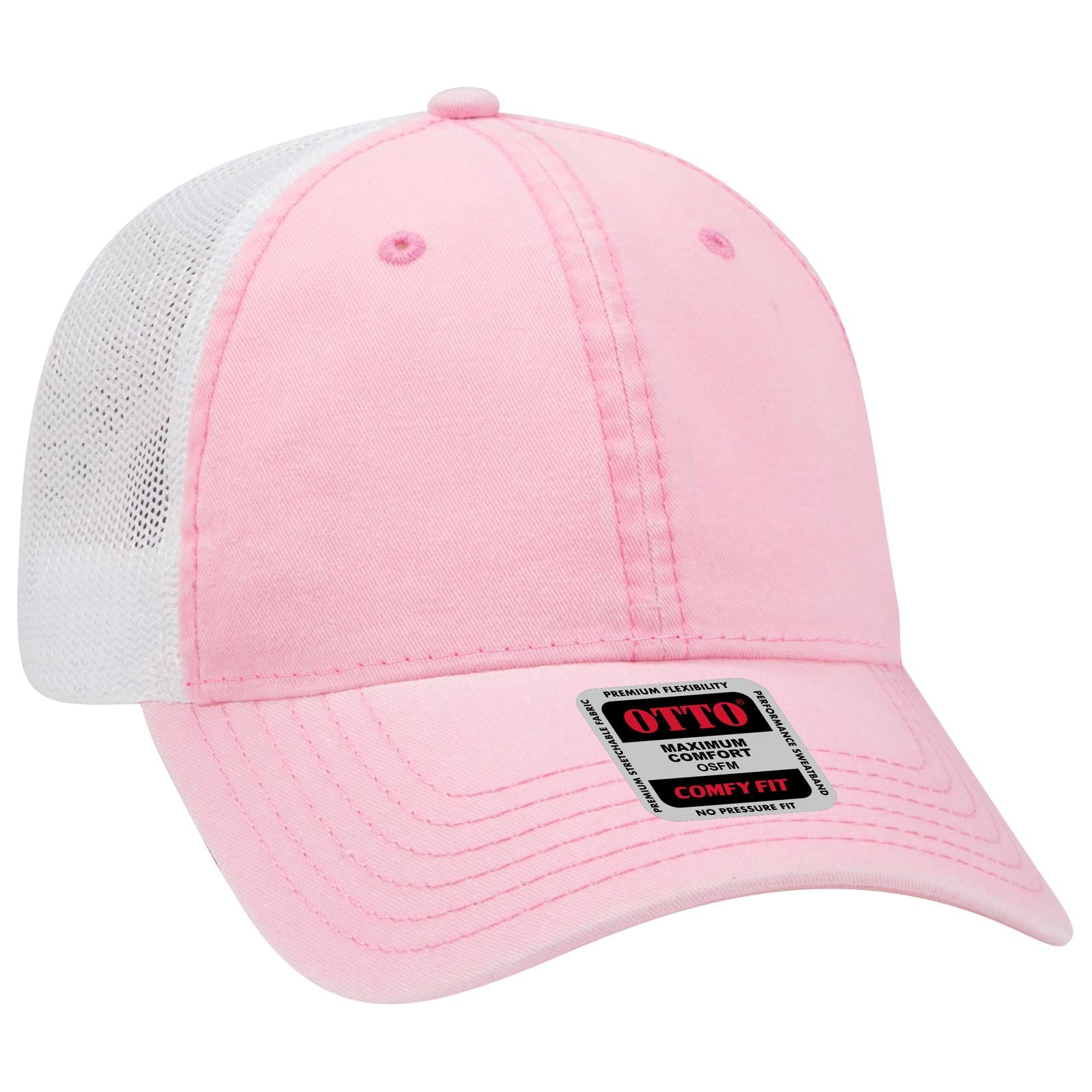 Custom Embroidered or DTF Printed - OTTO CAP® OTTO COMFY FIT® 6 Panel Low Profile Mesh Back Trucker Hat