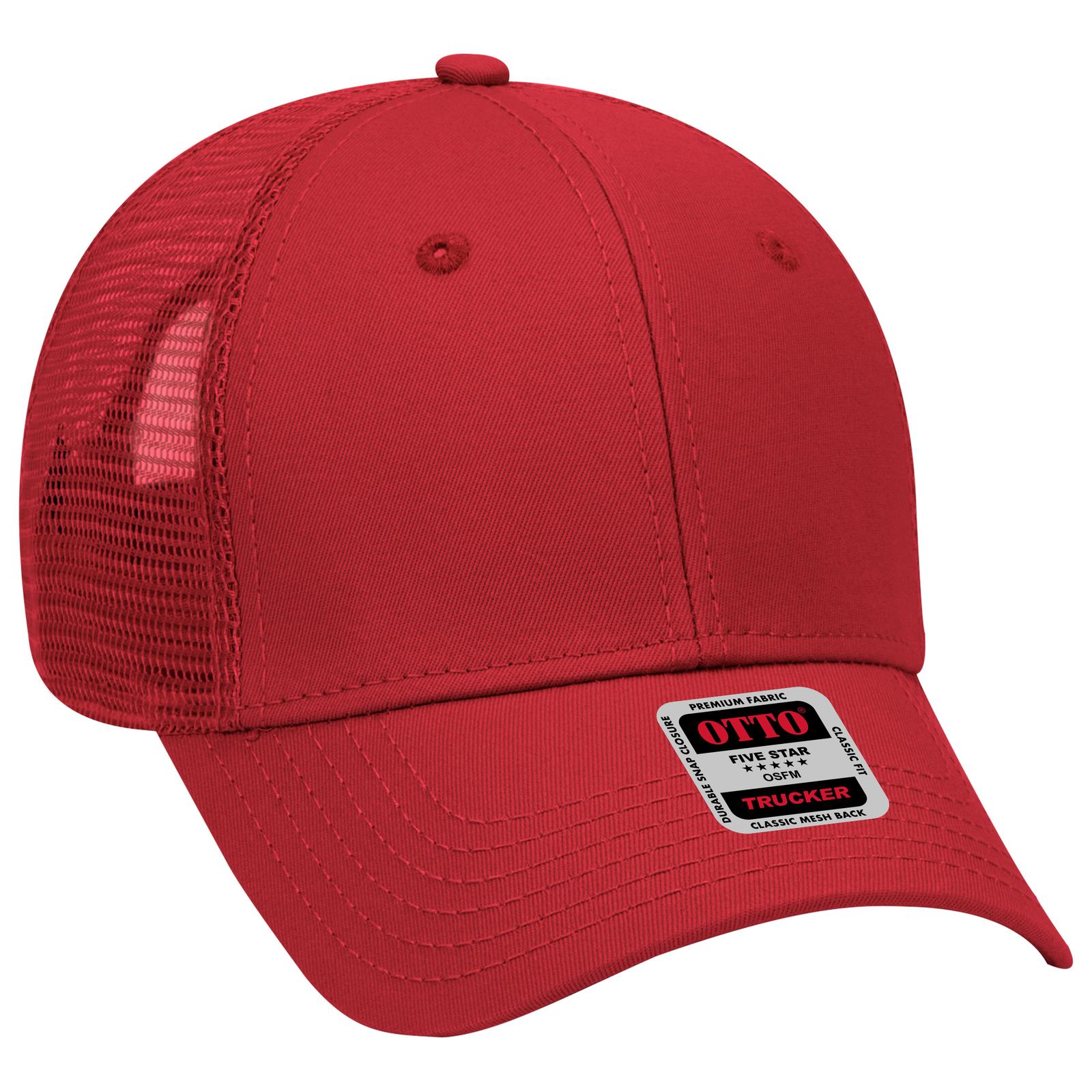 Custom Embroidered or DTF Printed - OTTO CAP® 6 Panel Low Profile Mesh Back Trucker Hat