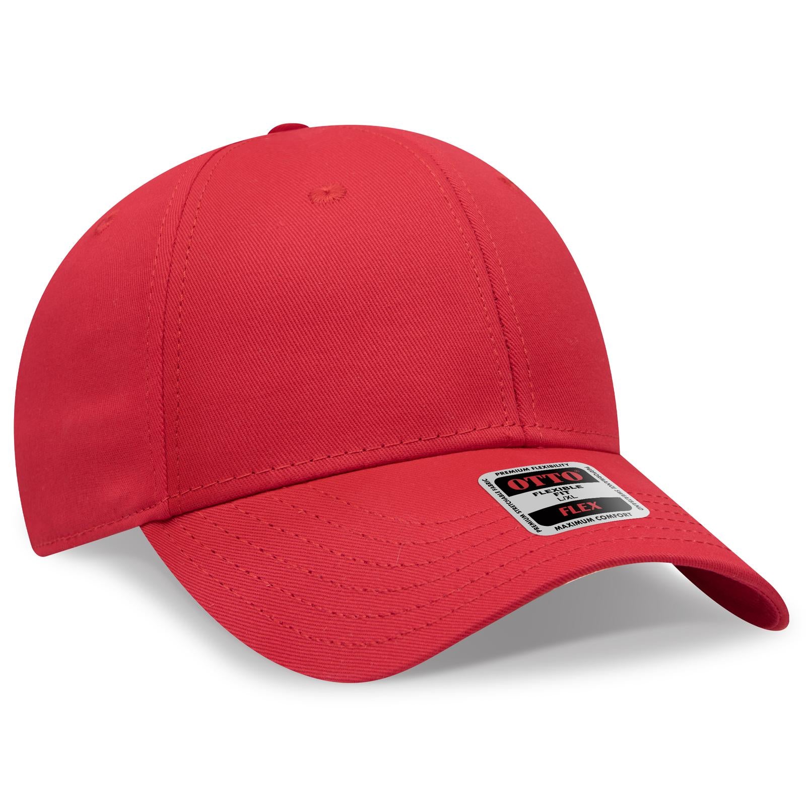 Custom Embroidered or DTF Printed - OTTO CAP® OTTO FLEX® Fitted 6 Panel Low Profile Baseball Cap