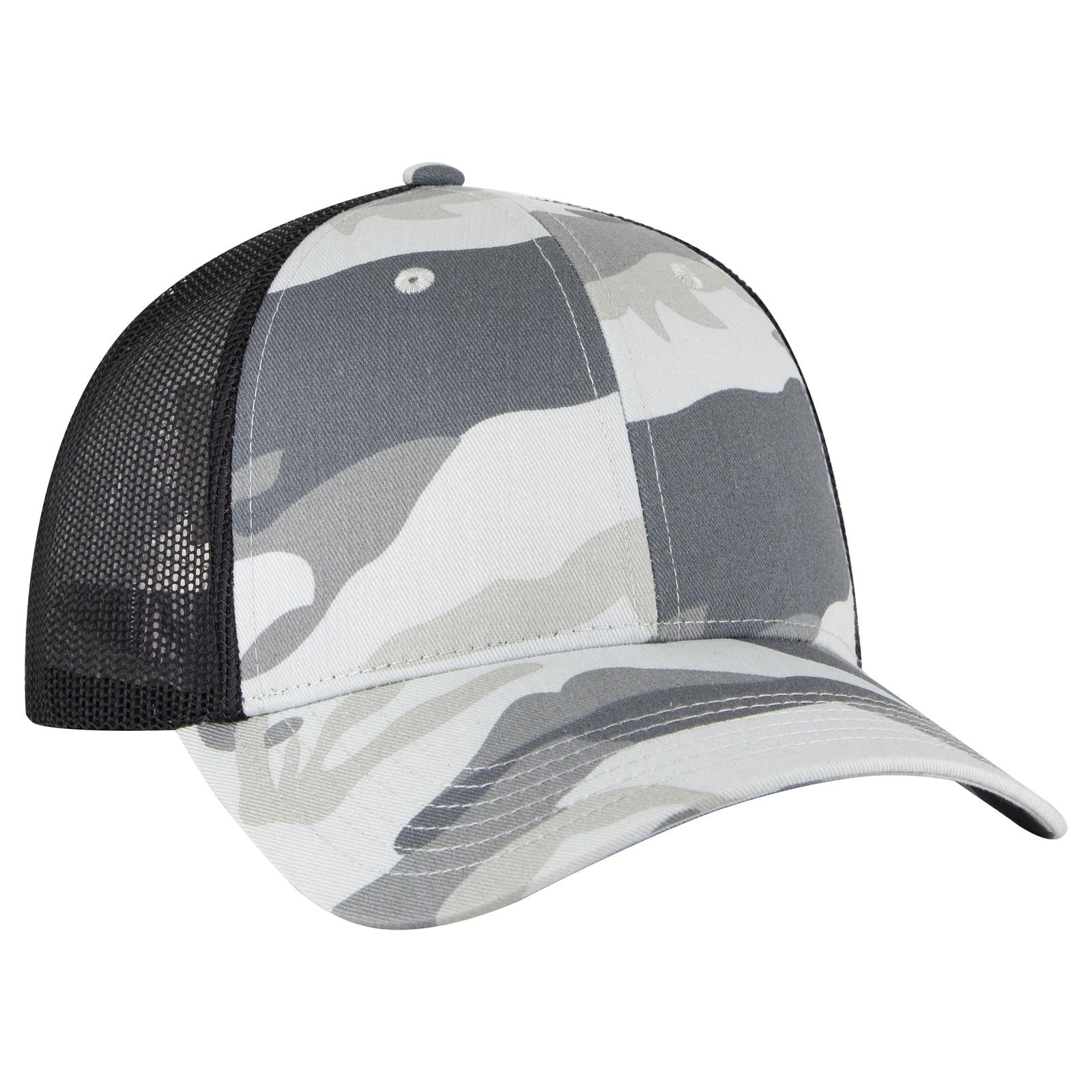 Custom Embroidered or DTF Printed - OTTO CAP® Camouflage 6 Panel Low Profile Mesh Back Trucker Hat
