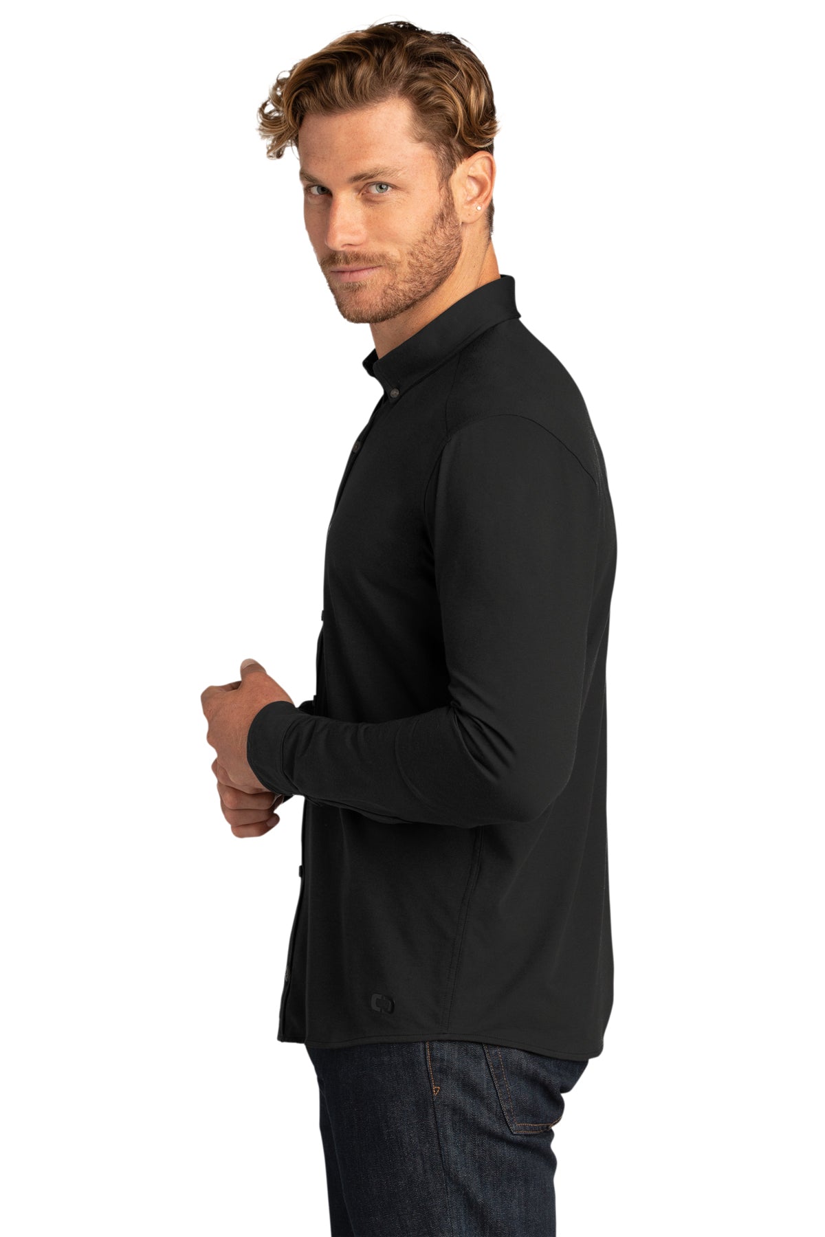Custom Embroidered - OGIO ® Code Stretch Long Sleeve Button-Up. OG145