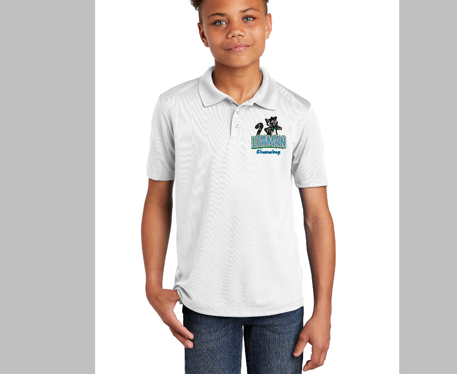 Custom Embroidered Leaman Elementary - Sport-Tek Youth PosiCharge RacerMesh Polo