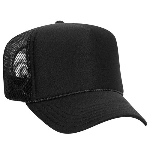 Custom Embroidered Trucker Hat with Mesh Back - Includes one 4in W x 2.25in H Embroidery