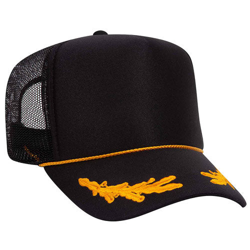 Custom Embroidered Trucker Hat with Mesh Back - Includes one 4in W x 2.25in H Embroidery