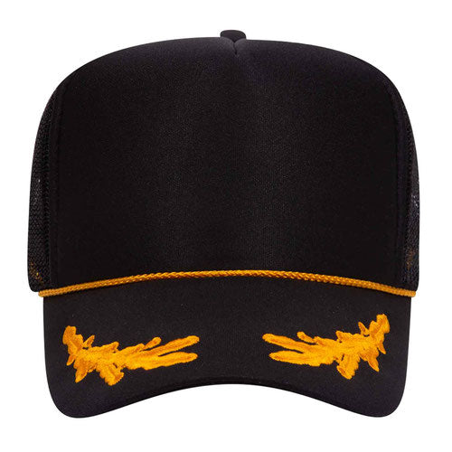 Custom Embroidered Trucker Hat with Mesh Back - Includes one 4in W x 2.25in H Embroidery