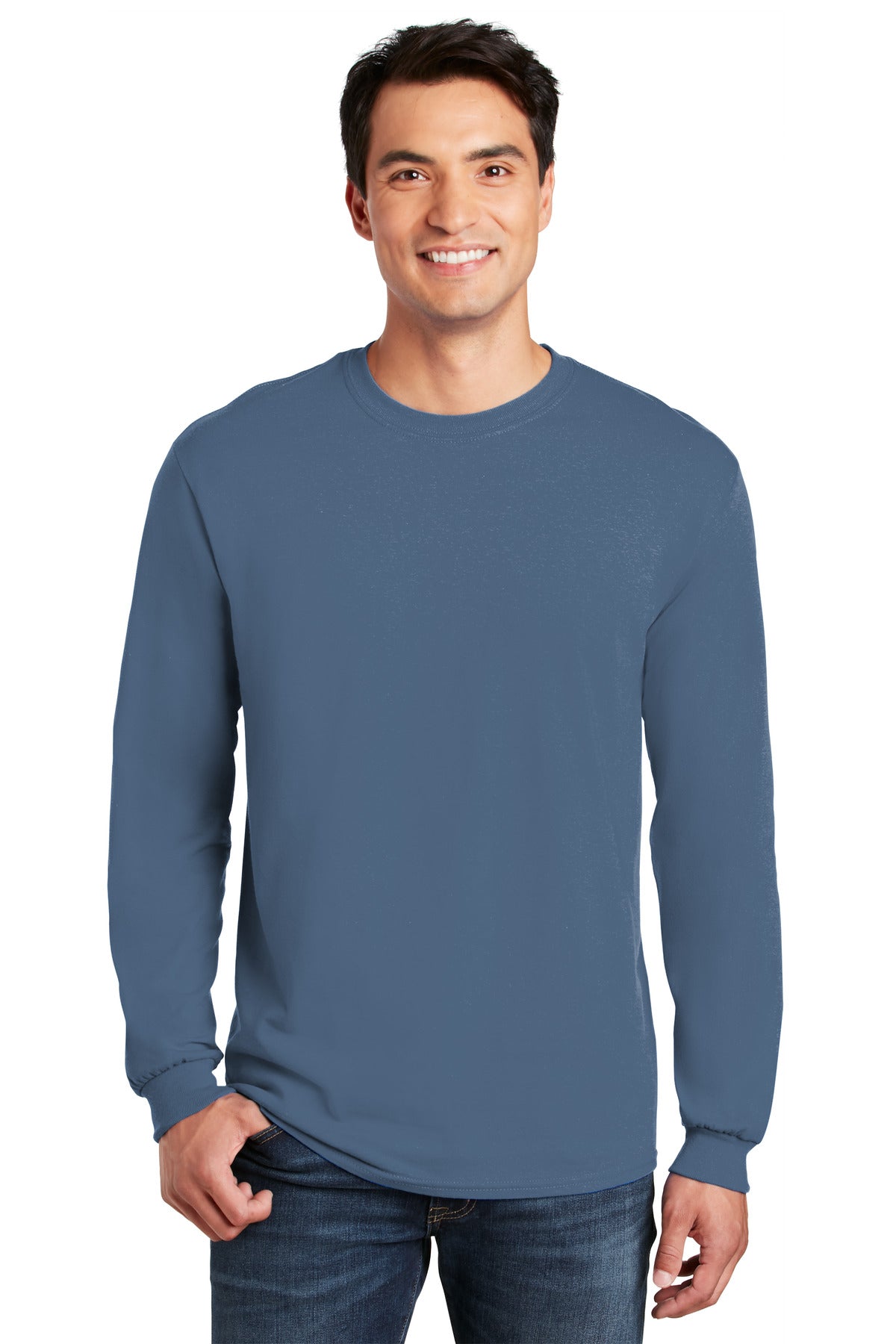 Custom Embroidered - Gildan® - Heavy Cotton™ 100% Cotton Long Sleeve T-Shirt. 5400