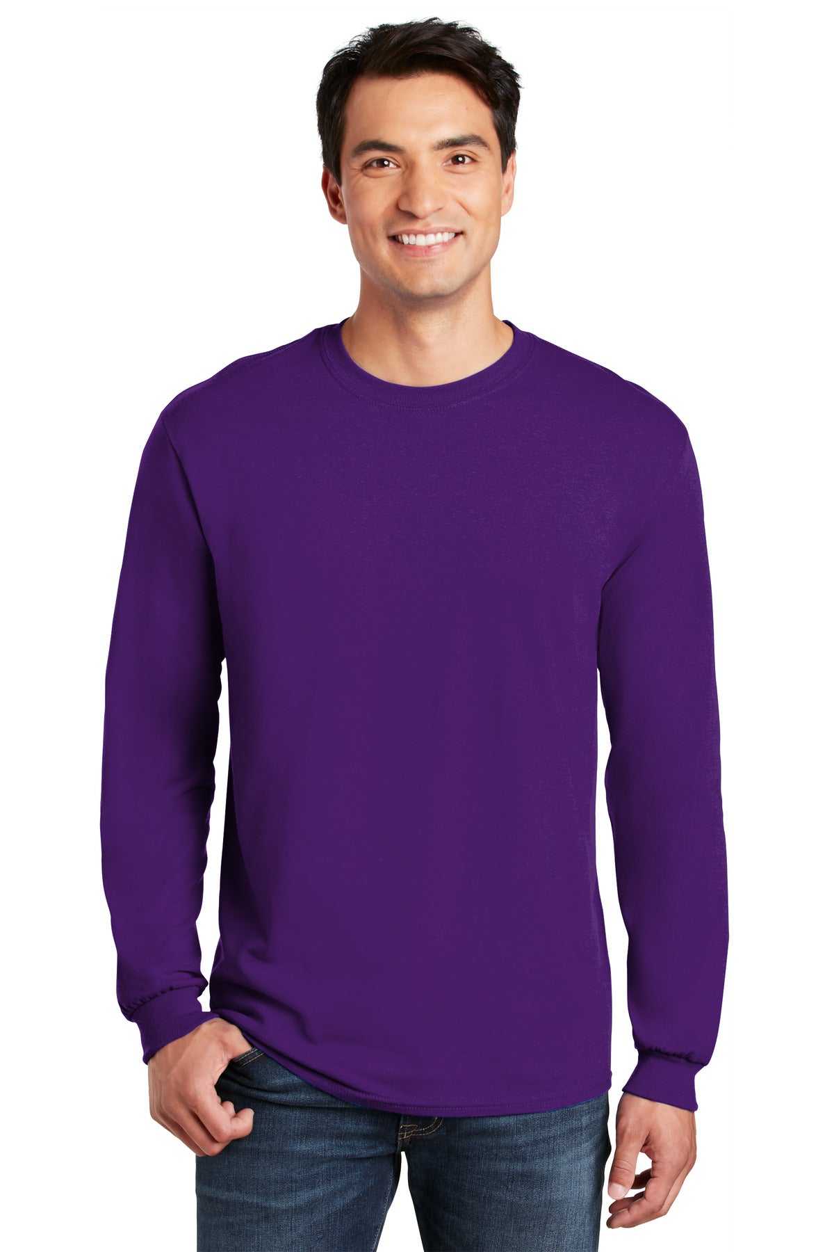 Custom Embroidered - Gildan® - Heavy Cotton™ 100% Cotton Long Sleeve T-Shirt. 5400