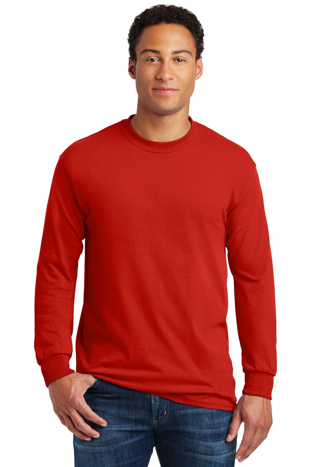 Custom Embroidered - Gildan® - Heavy Cotton™ 100% Cotton Long Sleeve T-Shirt. 5400