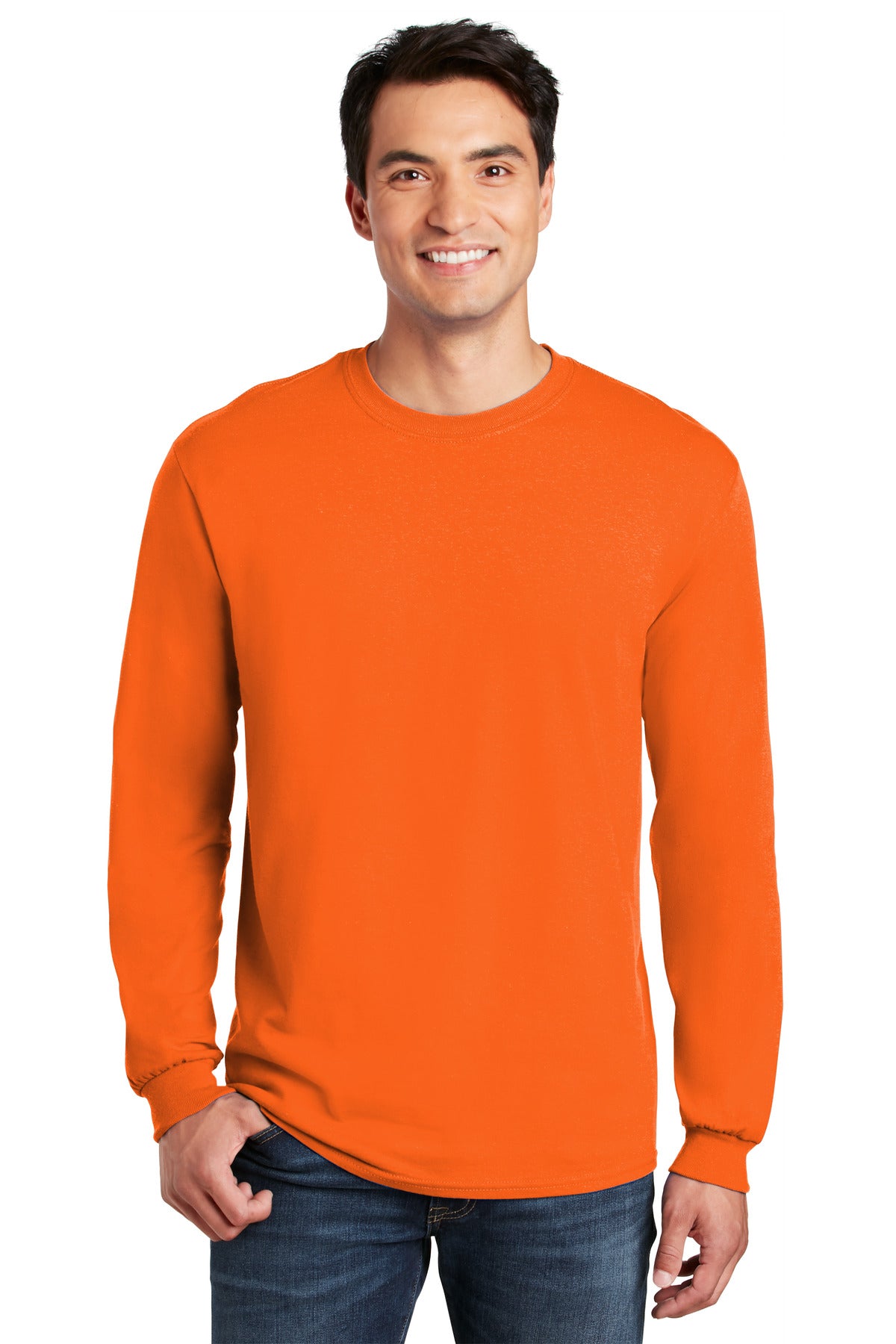 Custom Embroidered - Gildan® - Heavy Cotton™ 100% Cotton Long Sleeve T-Shirt. 5400