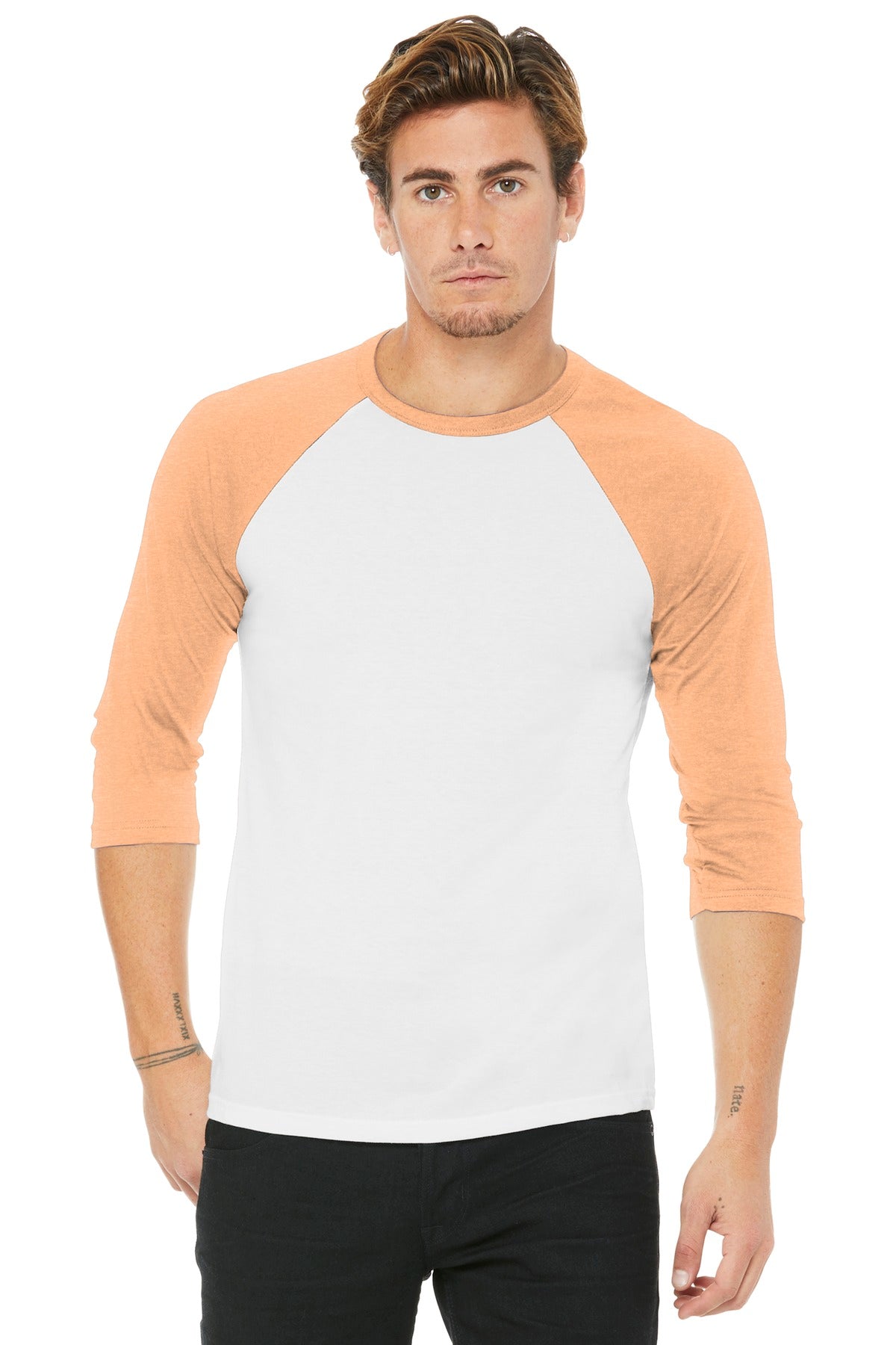 BELLA+CANVAS ® Unisex 3/4-Sleeve Baseball Tee. BC3200
