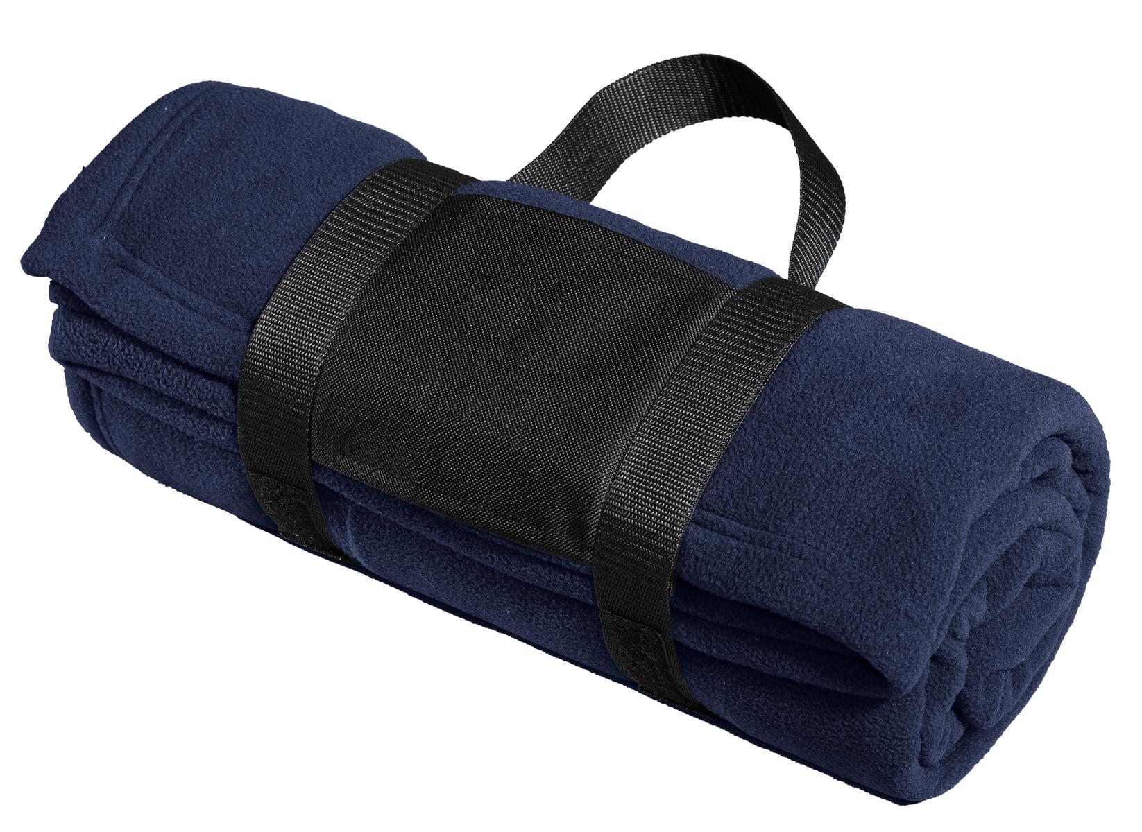 Custom Embroidered - Port Authority® Fleece Blanket with Carrying Strap. BP20