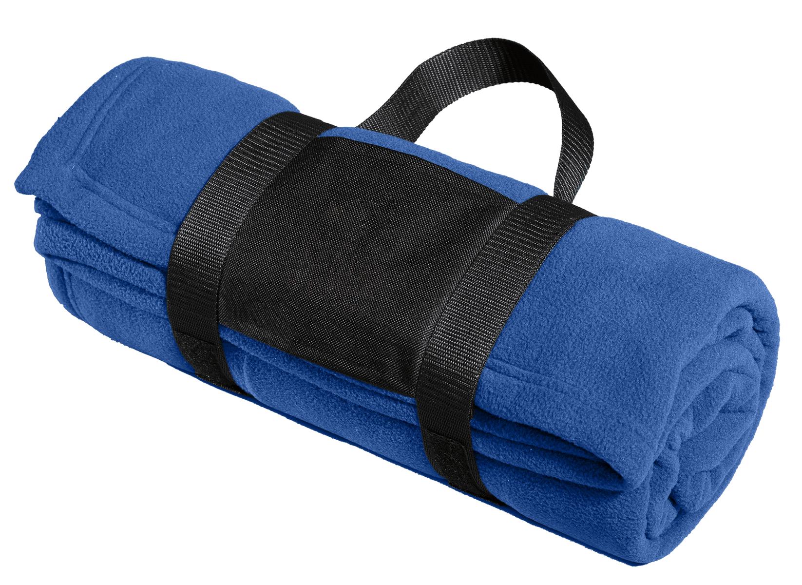 Custom Embroidered - Port Authority® Fleece Blanket with Carrying Strap. BP20