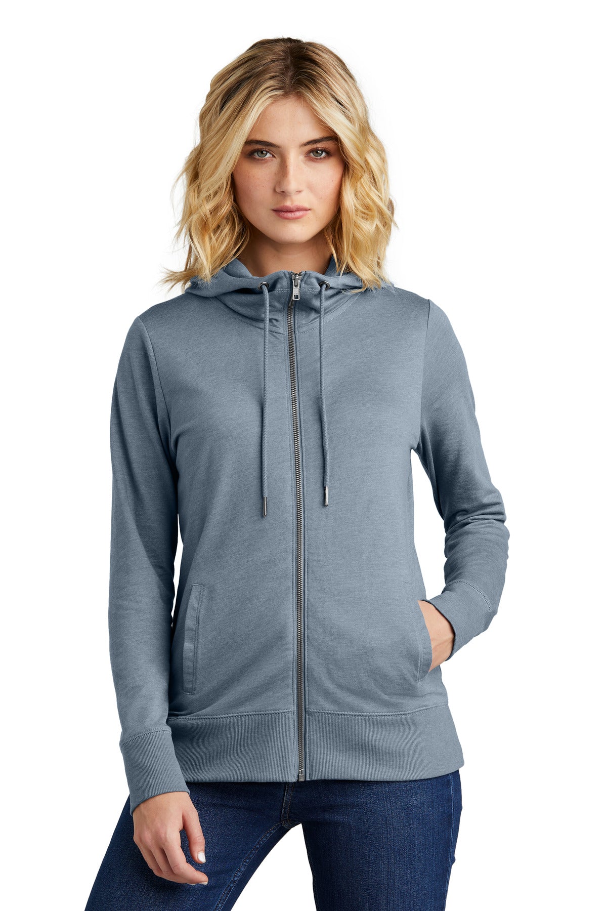 Custom Embroidered - District® Women's Featherweight French Terry™ Full-Zip Hoodie DT673