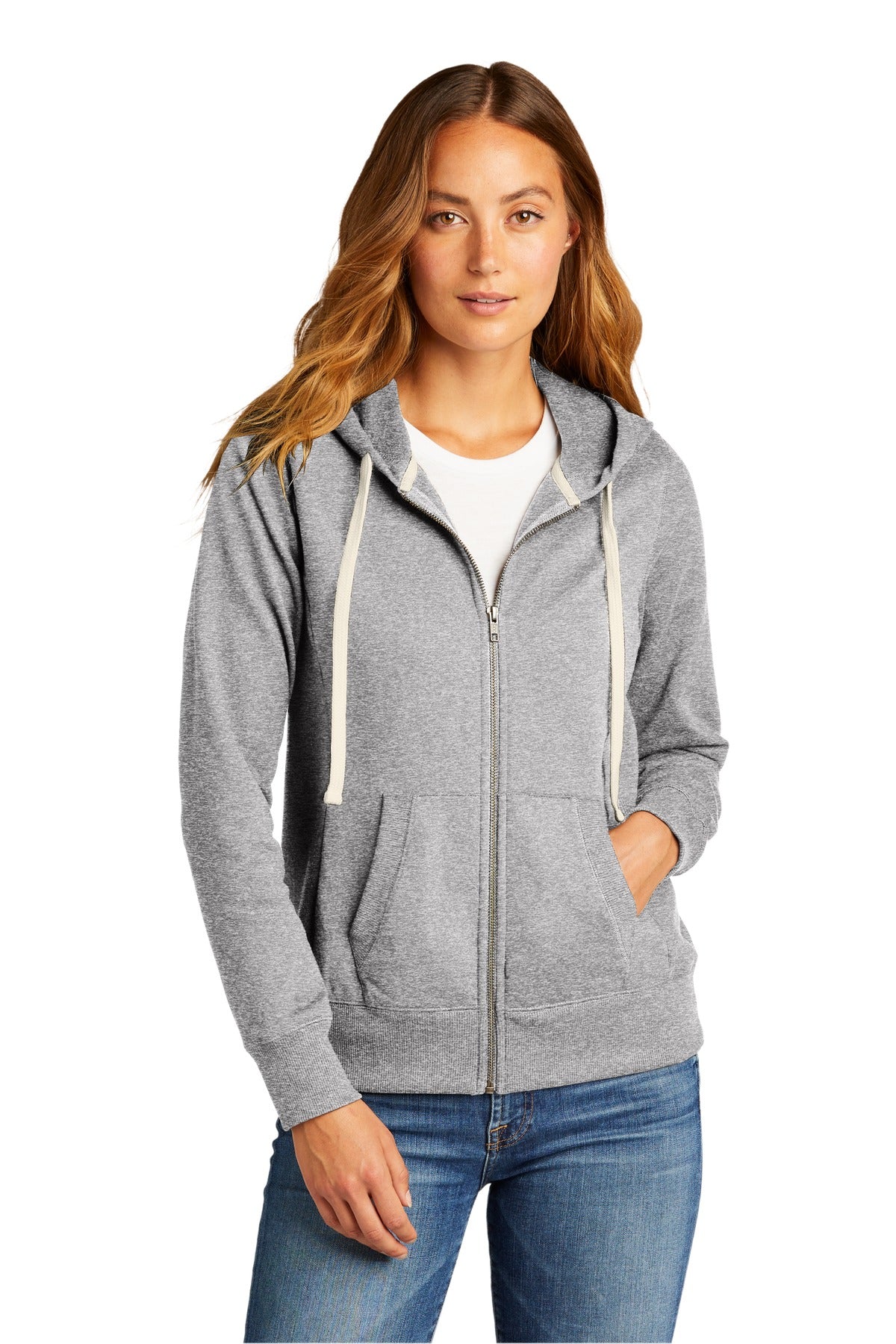 Custom Embroidered - District® Women's Re-Fleece™Full-Zip Hoodie DT8103