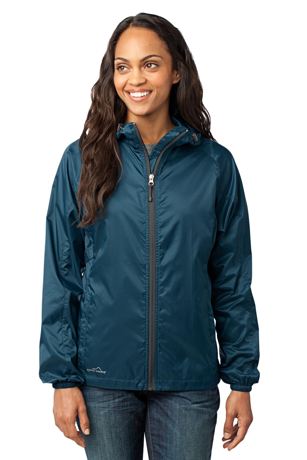Custom Embroidered - Eddie Bauer® - Ladies Packable Wind Jacket. EB501