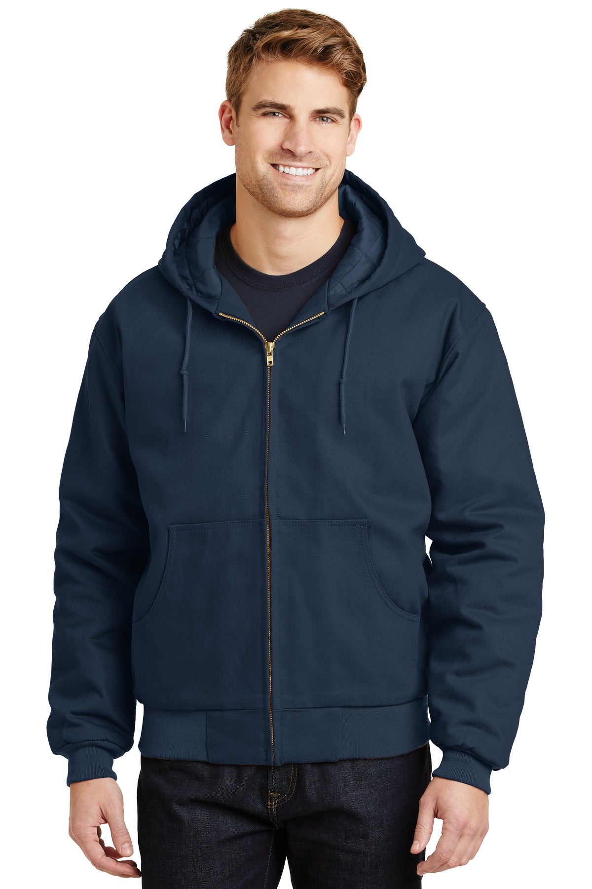 Custom Embroidered - CornerStone® - Duck Cloth Hooded Work Jacket. J763H