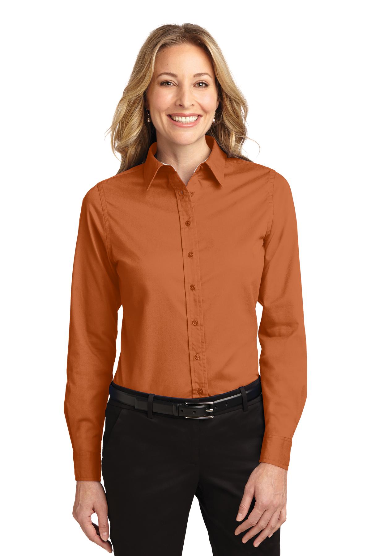 Custom Embroidered - Port Authority® Ladies Long Sleeve Easy Care Shirt. L608