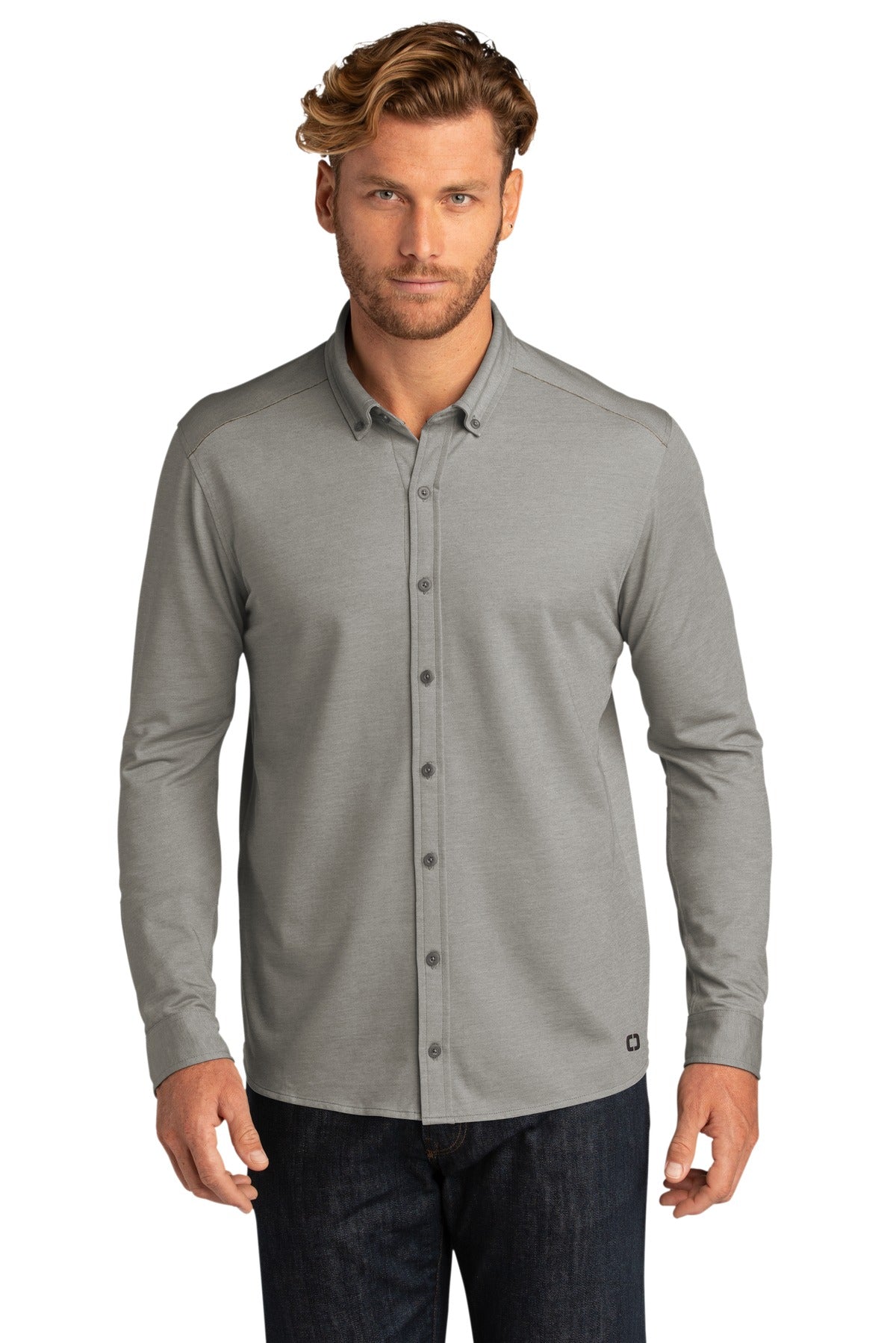 Custom Embroidered - OGIO ® Code Stretch Long Sleeve Button-Up. OG145