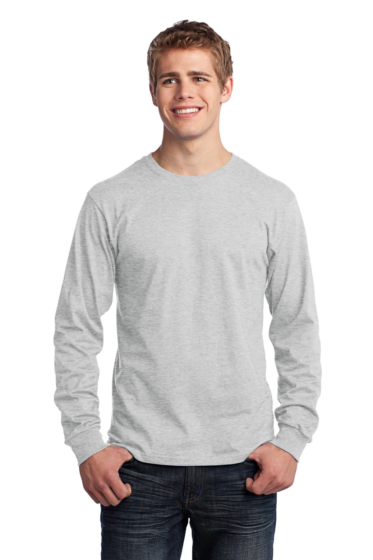 Custom Embroidered - Port & Company® - Long Sleeve Core Cotton Tee. PC54LS