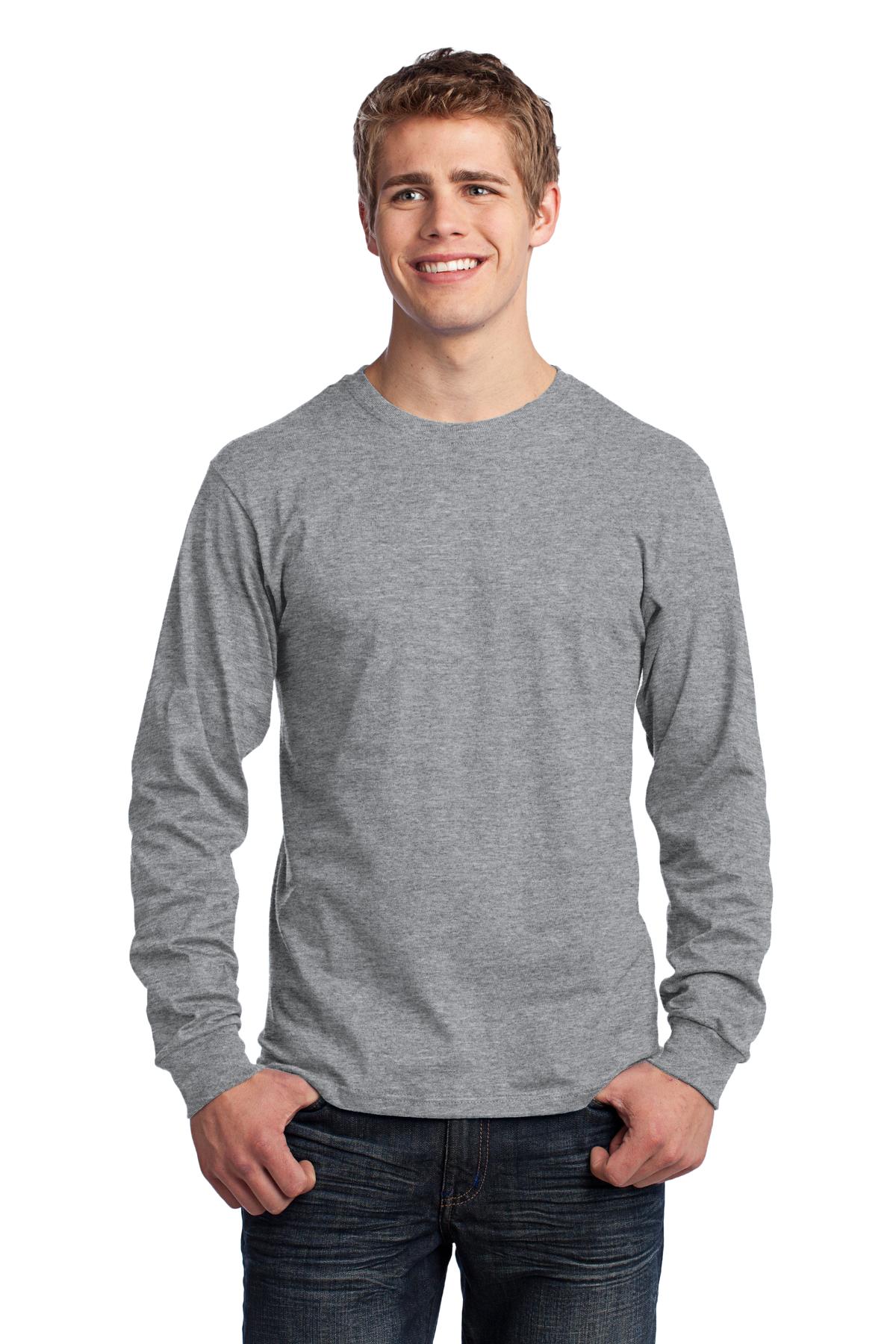 Custom Embroidered - Port & Company® - Long Sleeve Core Cotton Tee. PC54LS