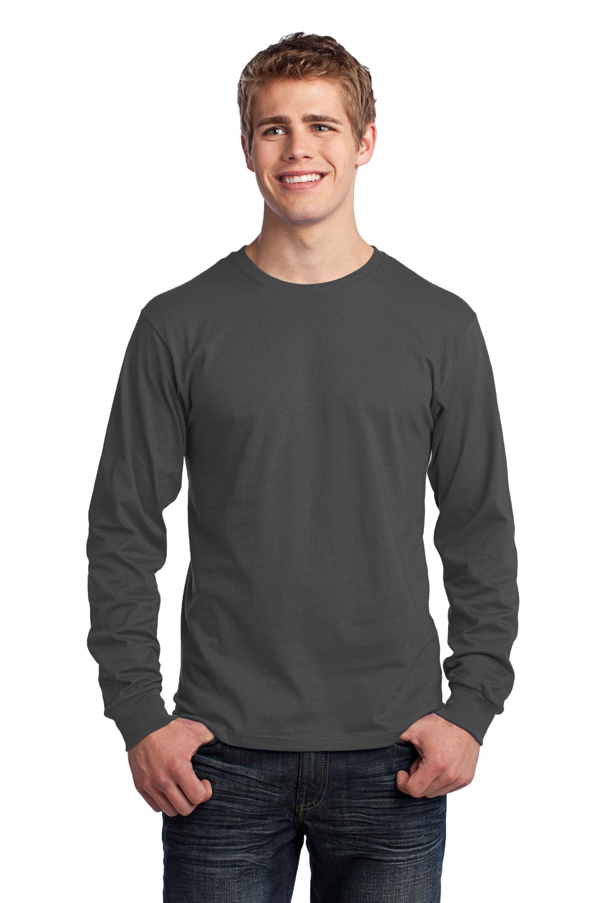 Custom Embroidered - Port & Company® - Long Sleeve Core Cotton Tee. PC54LS