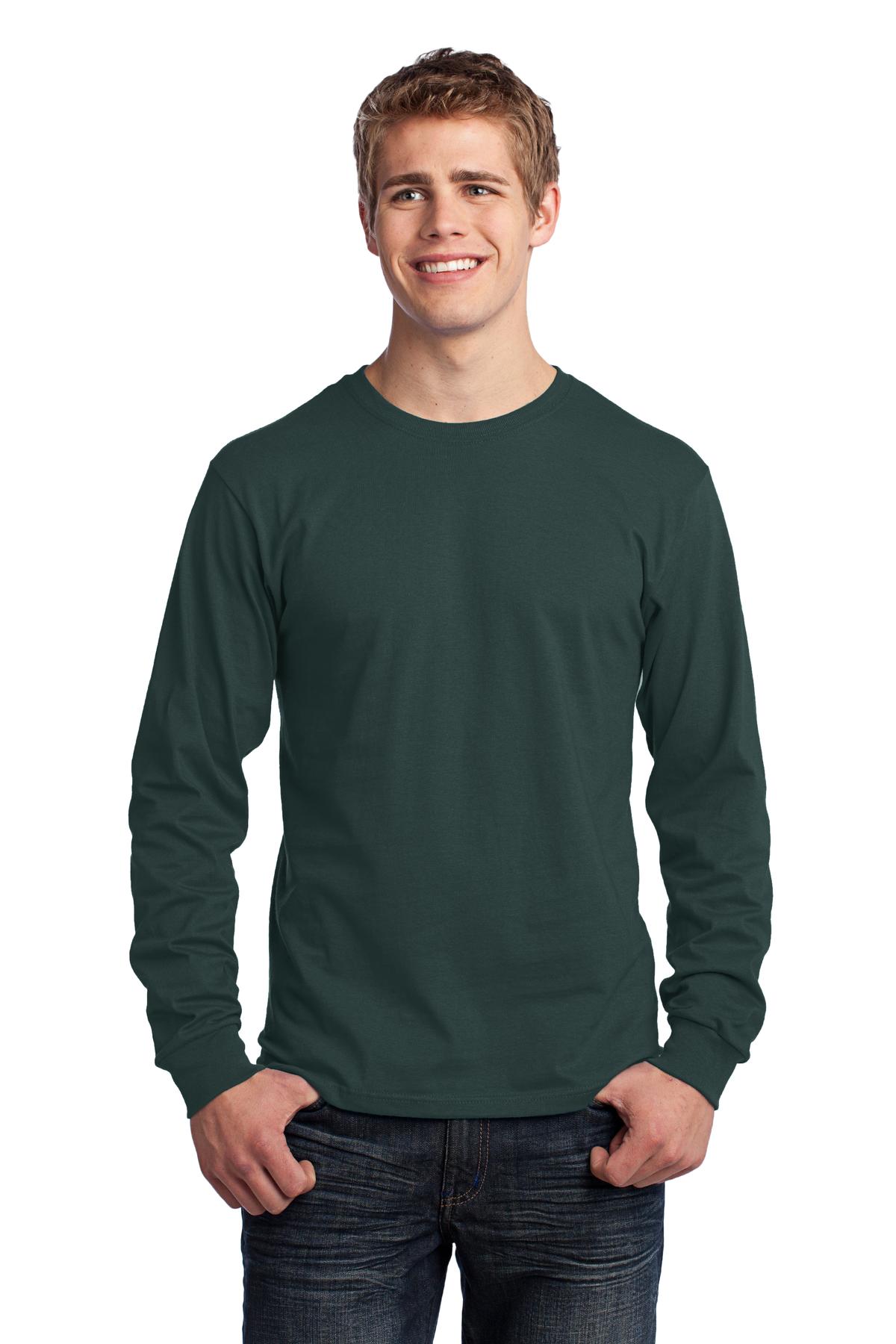 Custom Embroidered - Port & Company® - Long Sleeve Core Cotton Tee. PC54LS