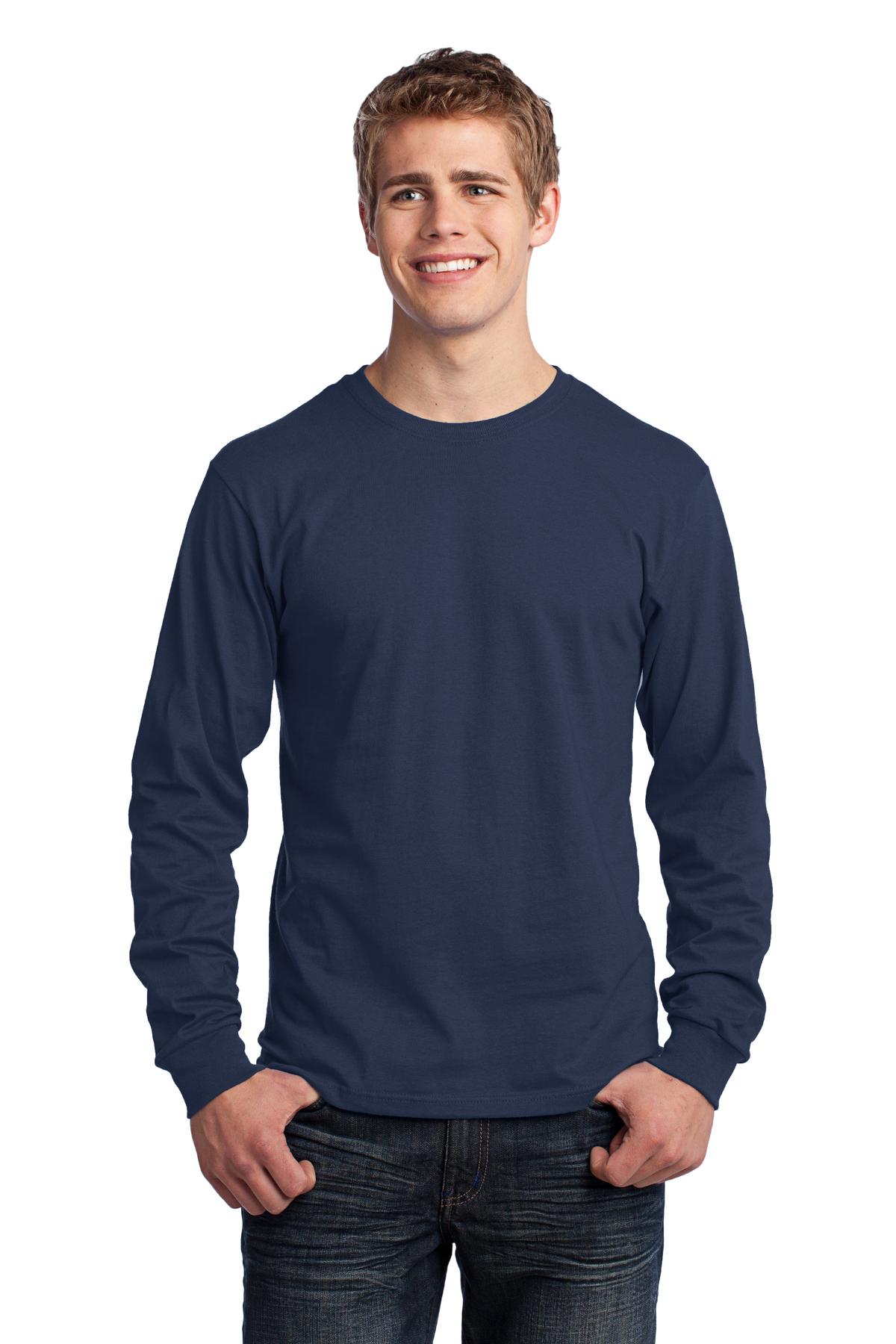 Custom Embroidered - Port & Company® - Long Sleeve Core Cotton Tee. PC54LS