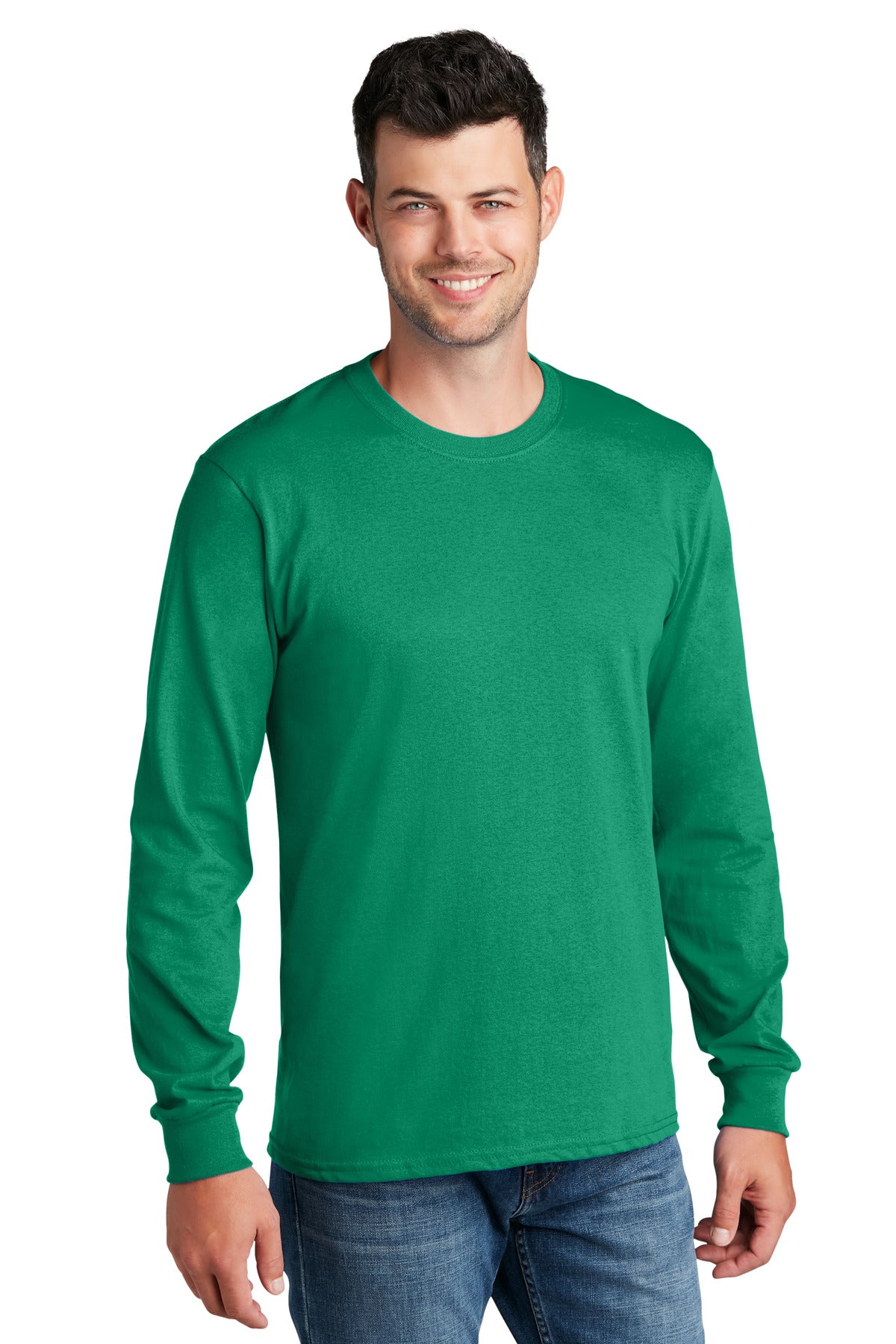 Custom Embroidered - Port & Company® - Long Sleeve Core Cotton Tee. PC54LS