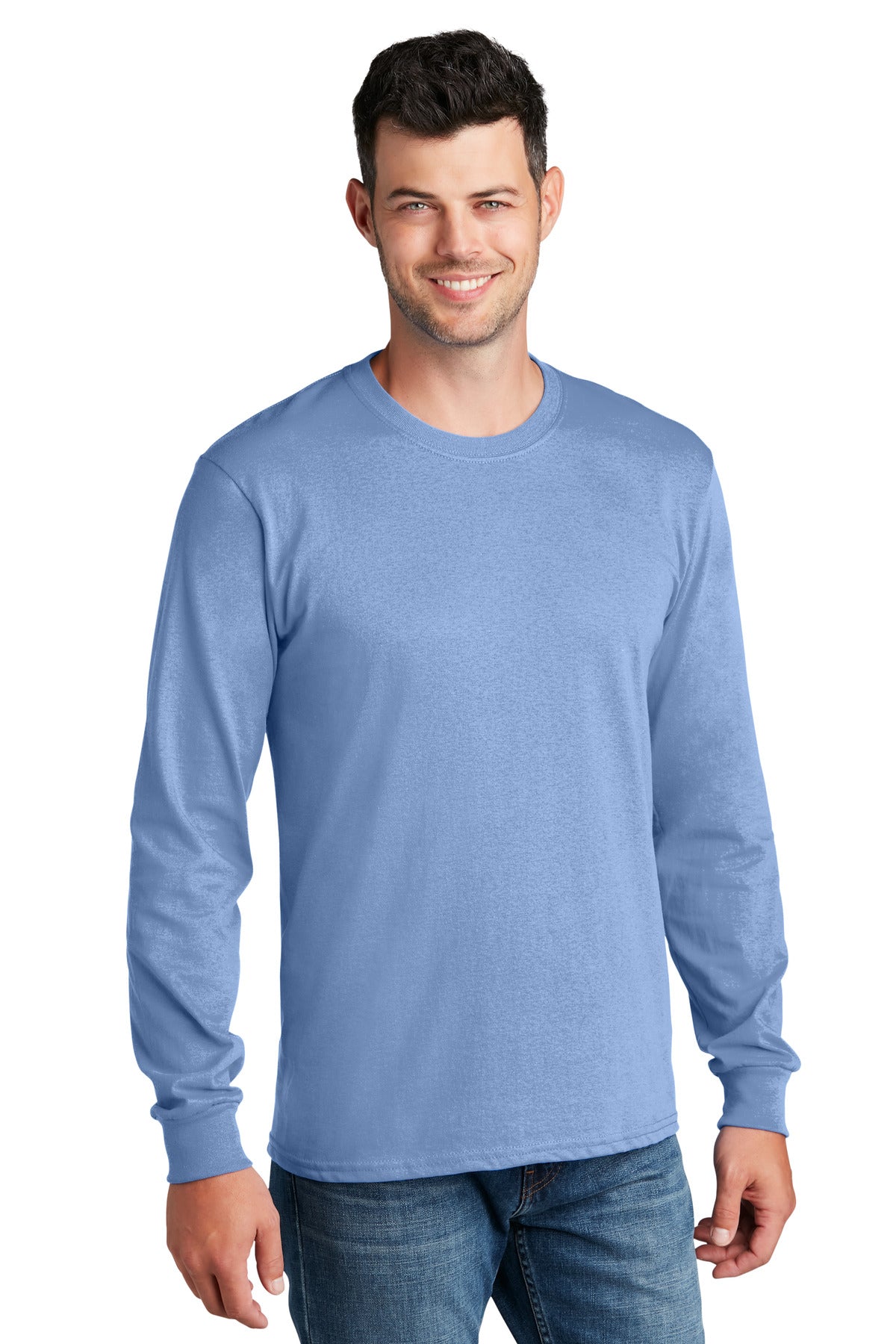 Custom Embroidered - Port & Company® - Long Sleeve Core Cotton Tee. PC54LS