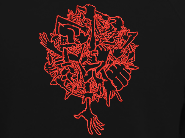 Reach by Larry Lurch Fagan - Custom Embroidery on Crewneck Sweater