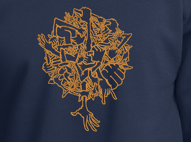 Reach by Larry Lurch Fagan - Custom Embroidery on Crewneck Sweater