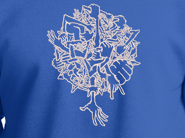 Reach by Larry Lurch Fagan - Custom Embroidery on Crewneck Sweater