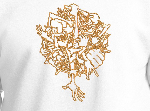 Reach by Larry Lurch Fagan - Custom Embroidery on Crewneck Sweater