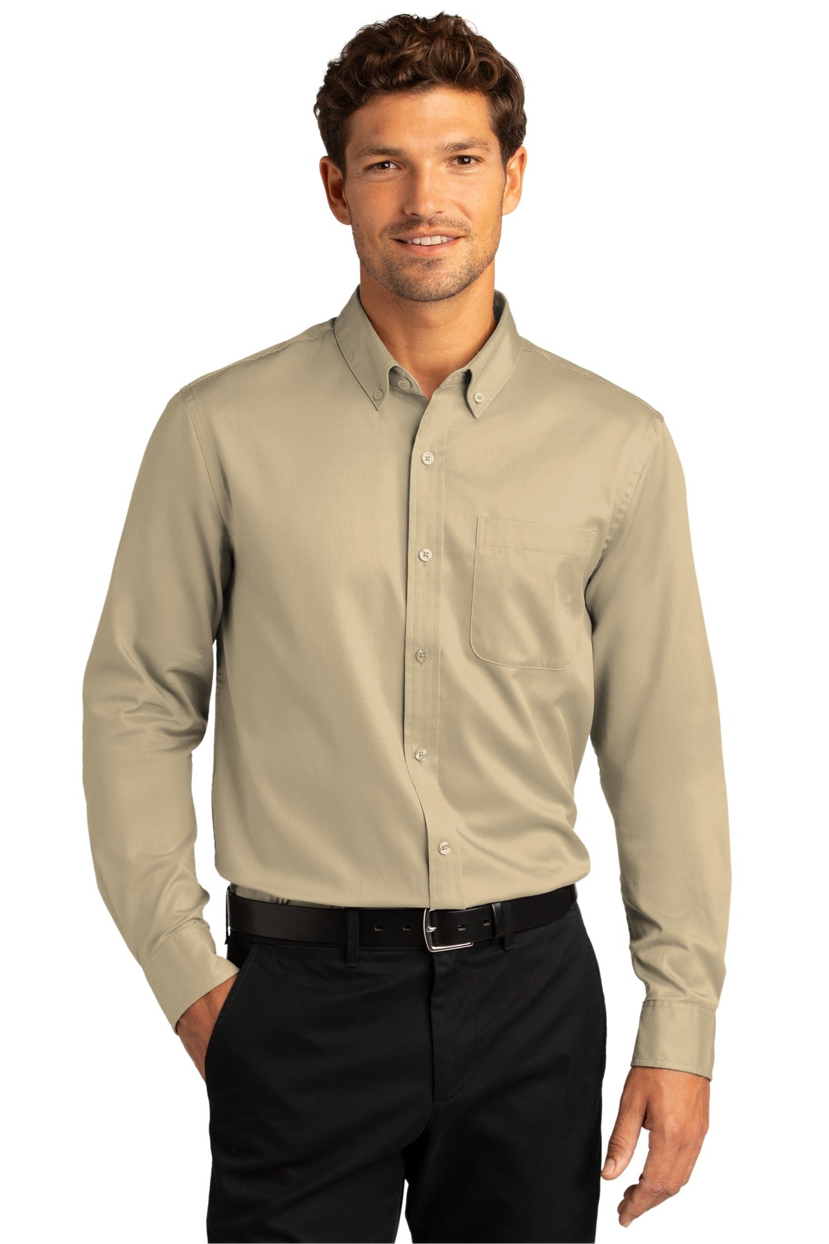 Port Authority® Long Sleeve SuperPro React™ Twill Shirt. W808