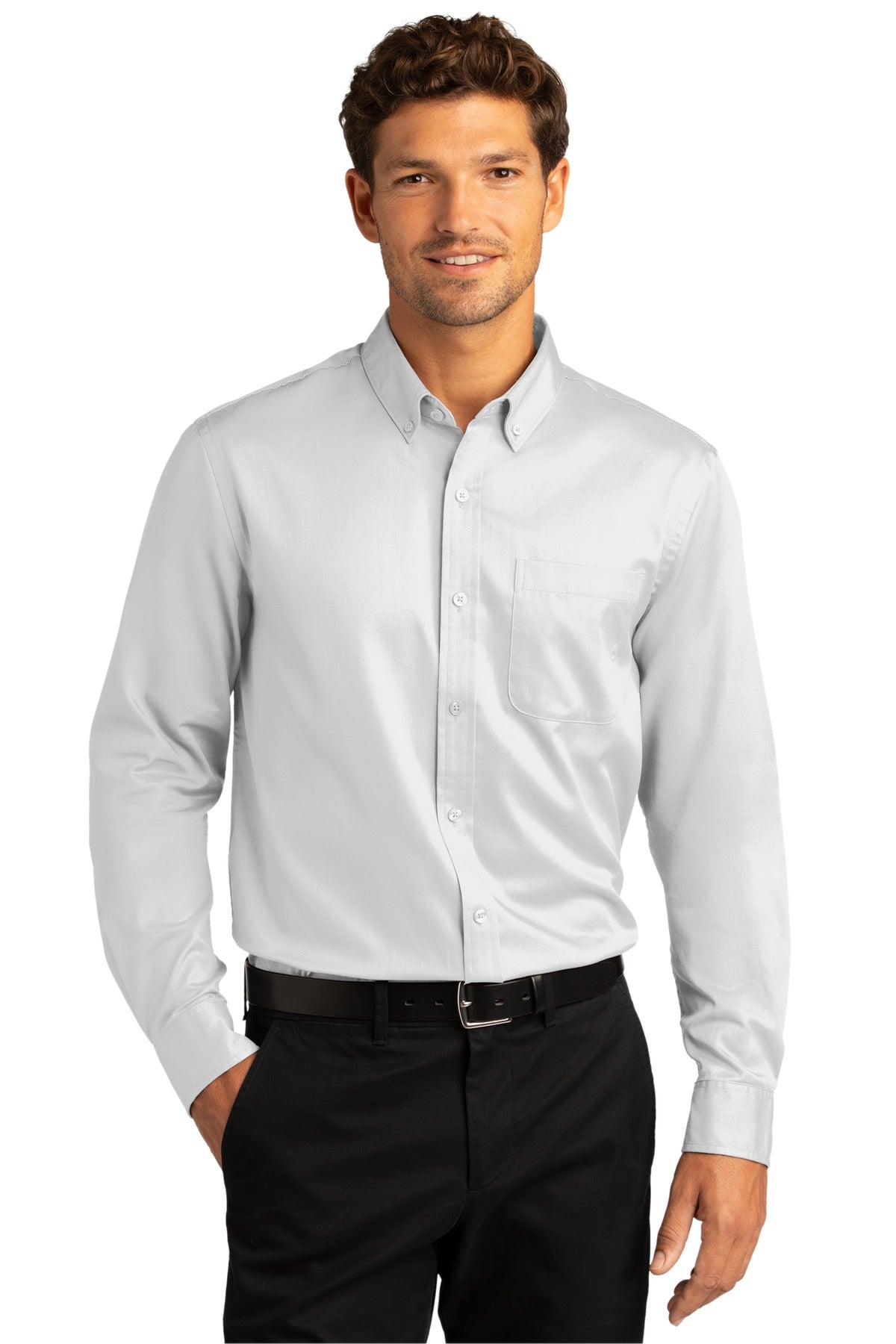 Port Authority® Long Sleeve SuperPro React™ Twill Shirt. W808