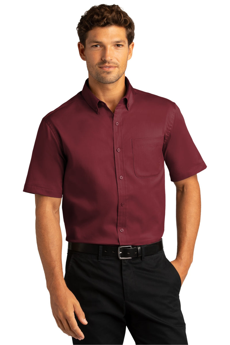 Custom Embroidered Short Sleeve SuperPro React Twill Shirt. W809