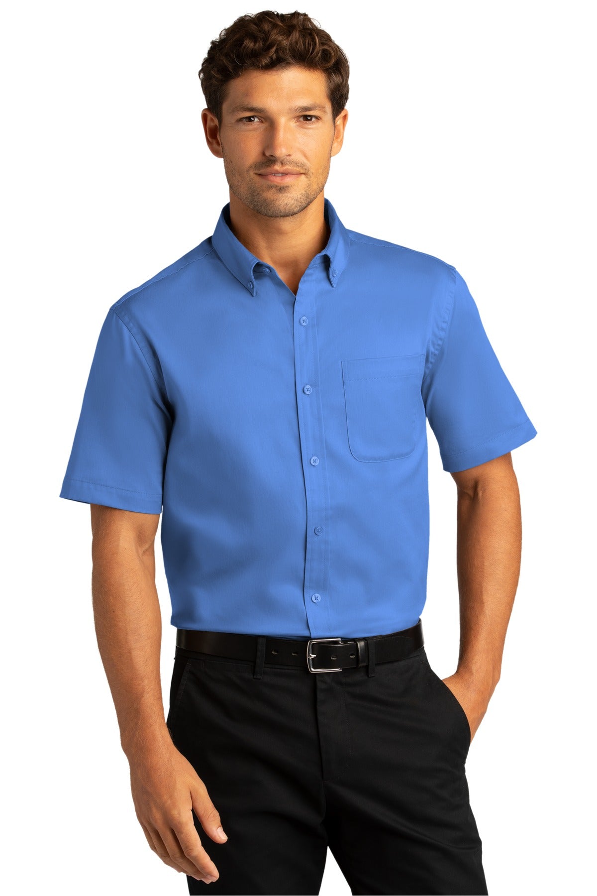 Custom Embroidered Short Sleeve SuperPro React Twill Shirt. W809