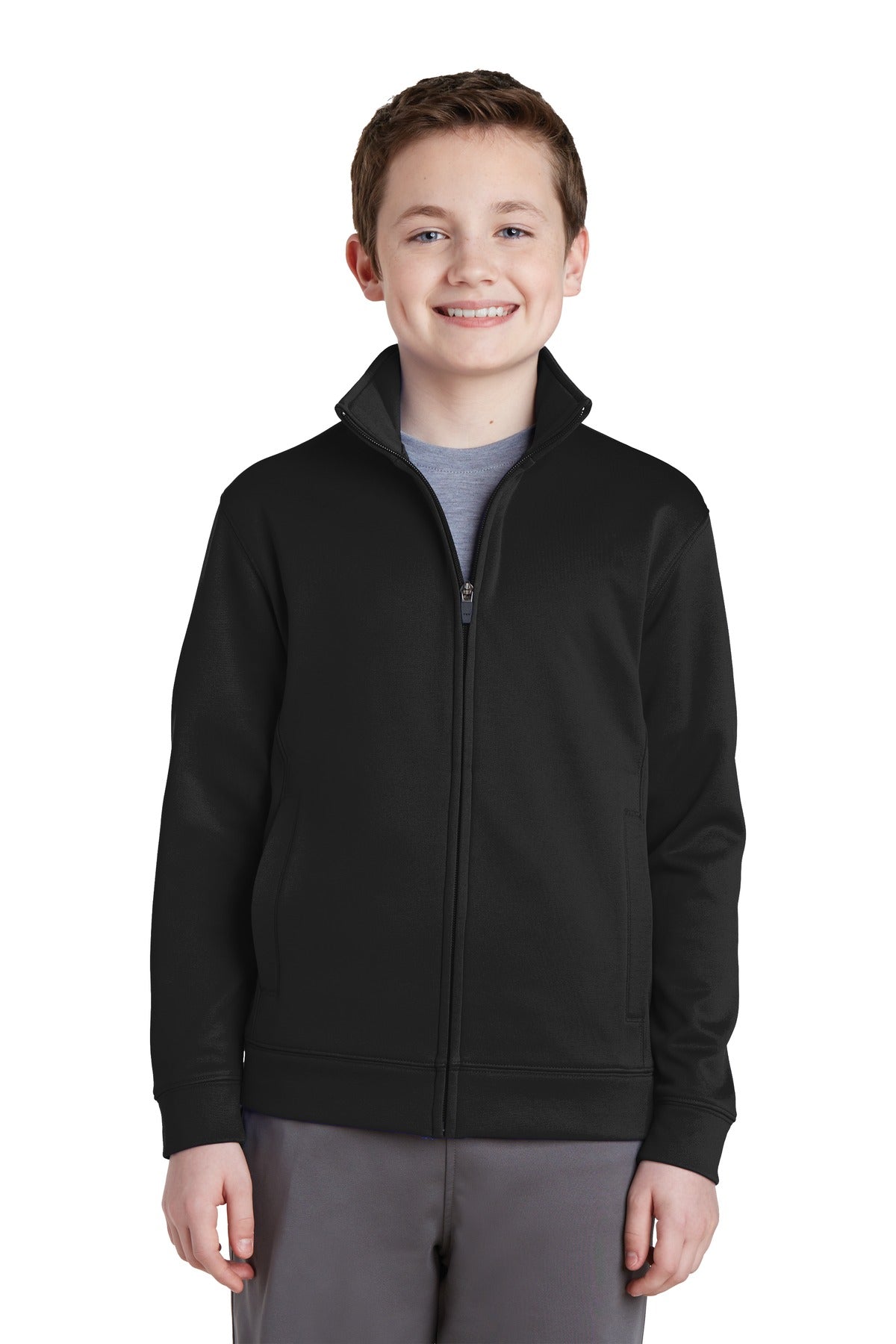 Custom Embroidered Sport-Tek® Youth Sport-Wick® Fleece Full-Zip Jacket.  YST241