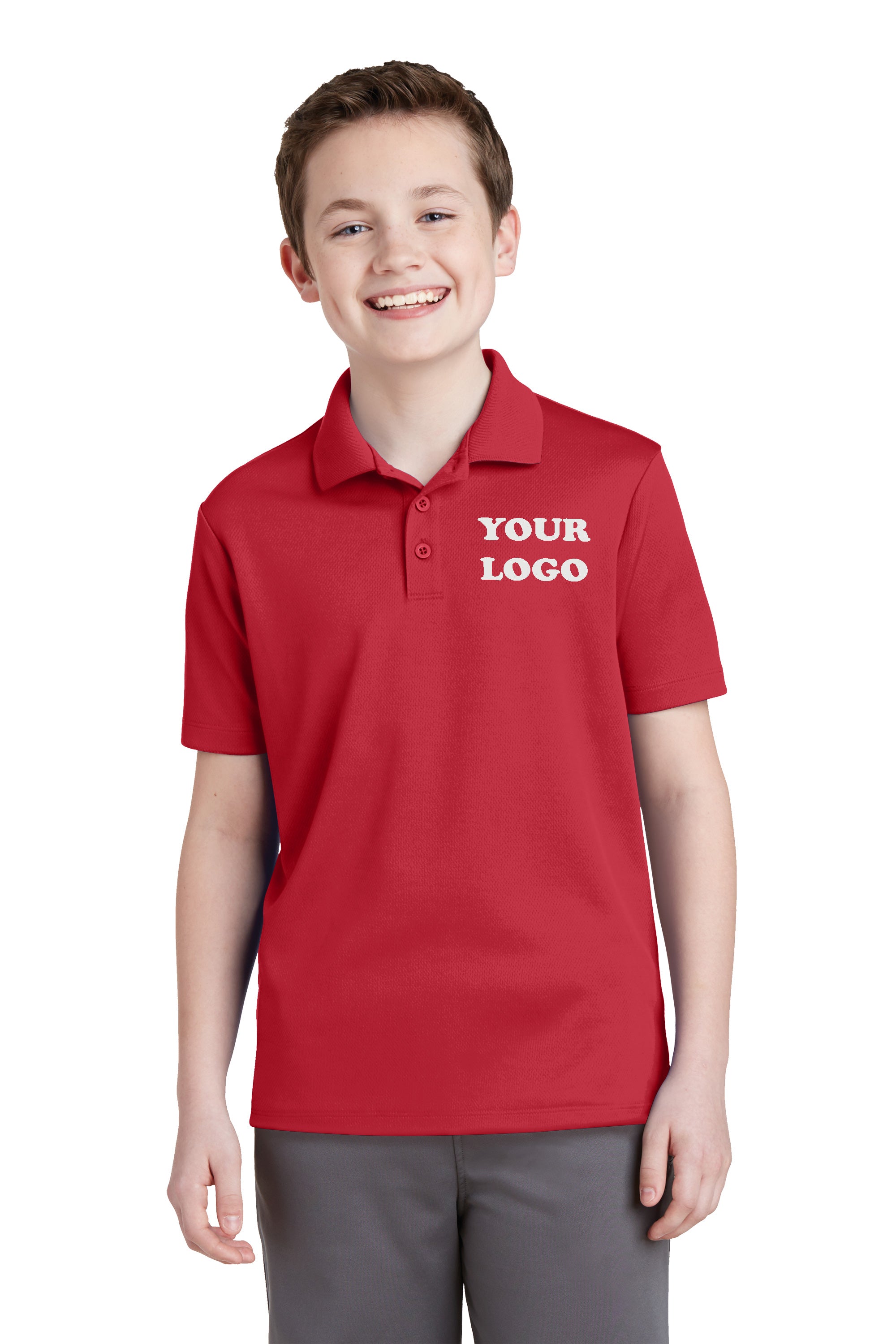 Custom Embroidered Leaman Elementary - Sport-Tek Youth PosiCharge RacerMesh Polo