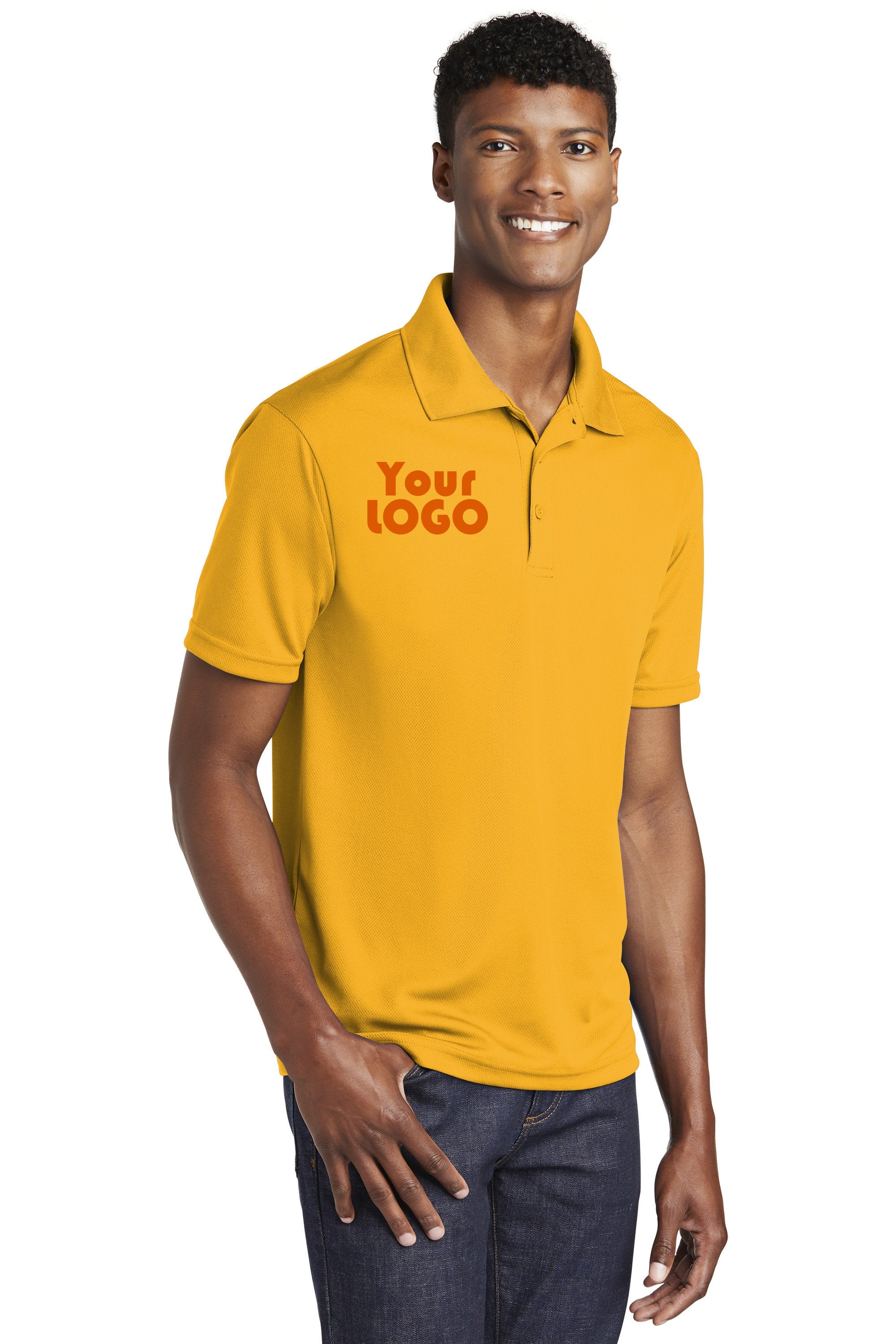 Custom Embroidery on Performance Polo Shirt - Sport-Tek PosiCharge RacerMesh Polo ST640 Monogram Polo