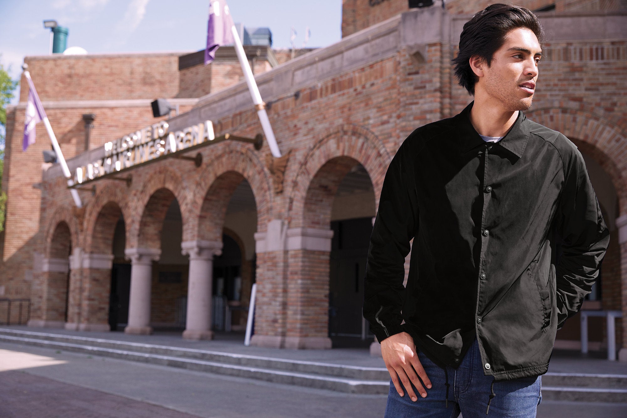 Custom Embroidered New Era Coach's Jacket - Max 4in x 4in Embroidery - No Setup Cost