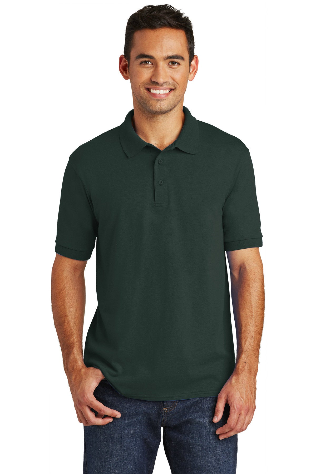 Custom Embroider Core Blend Jersey Knit Polo - Includes 4in x 4in Embroidery - No Setup Cost
