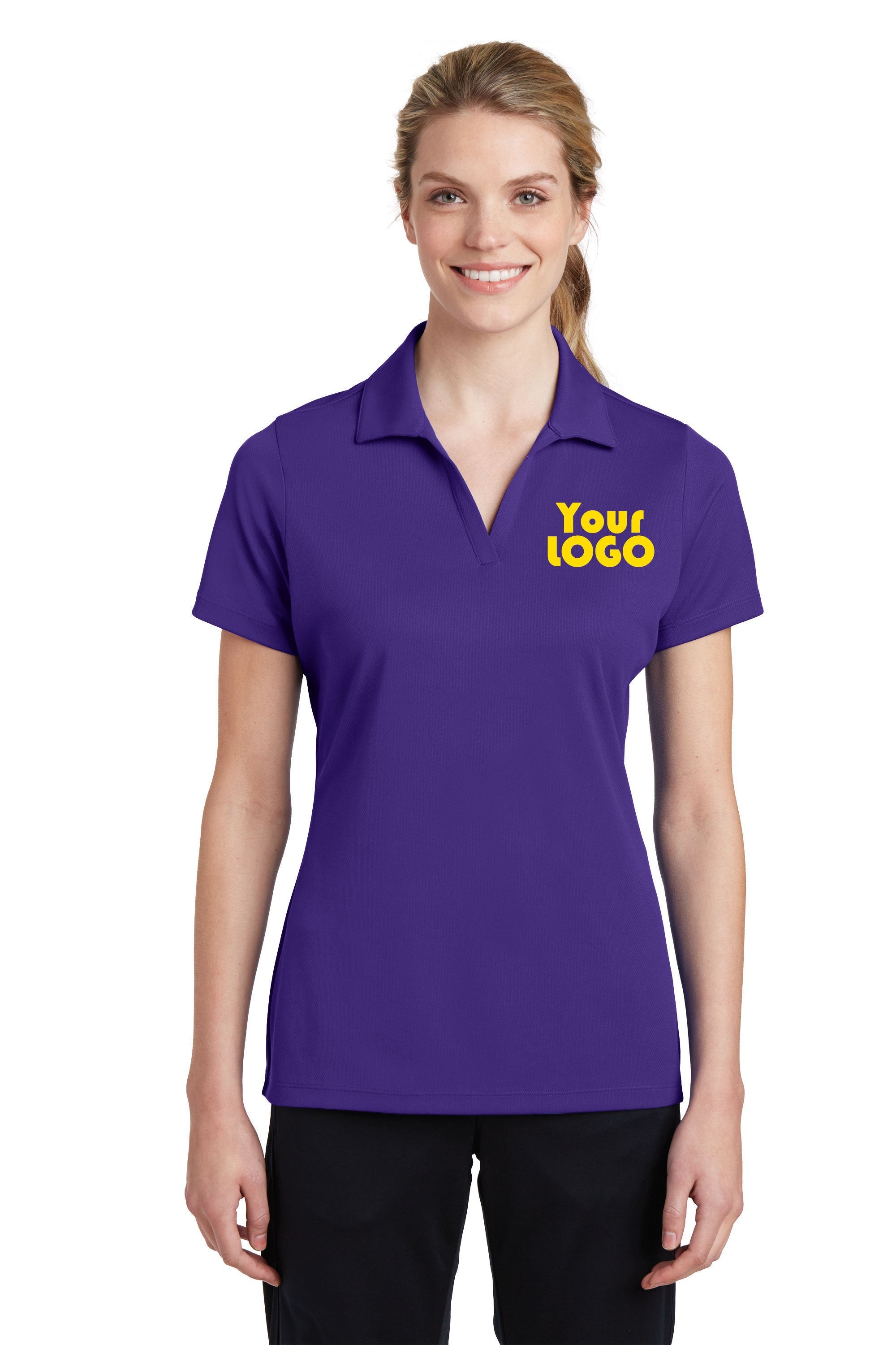 Custom Embroider Ladies Performance Polo Shirt - Moisture Wicking - PosiCharge RacerMesh Polo