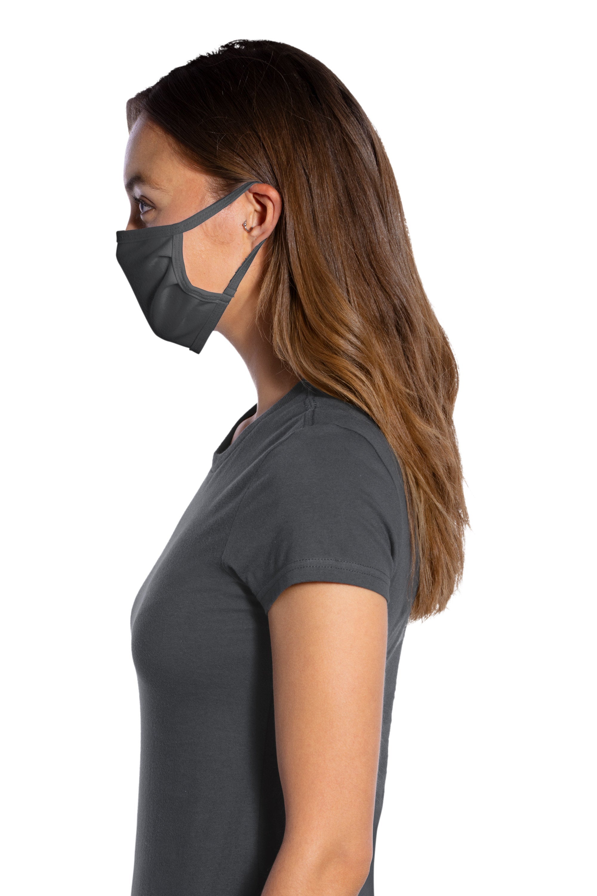 Custom Embroidered Cotton Knit Face Mask - Embroider up to 3in W x 2.5in H - 3-Ply Mask