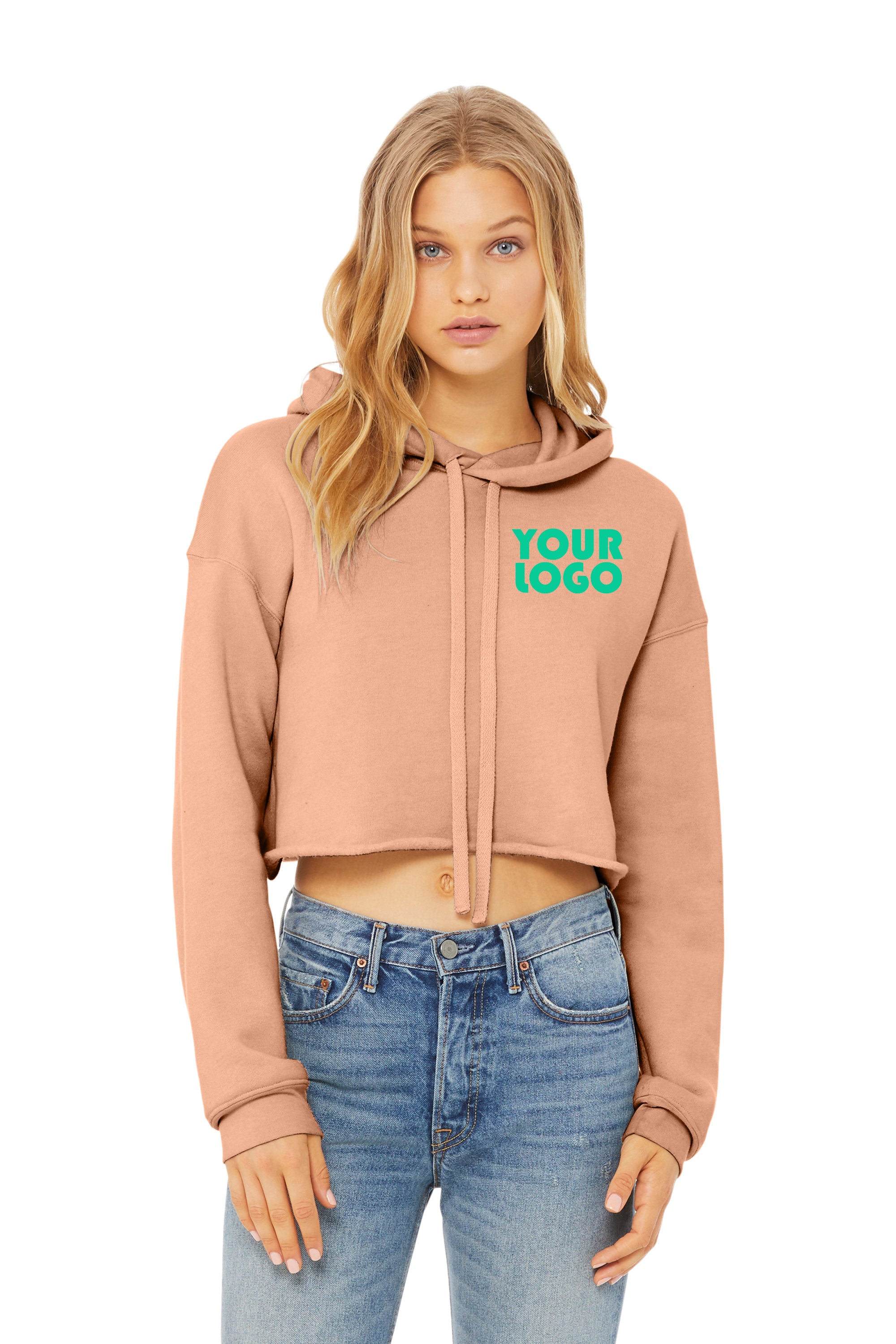 Custom Embroidered BELLA+CANVAS Women’s Sponge Fleece Cropped Fleece Hoodie