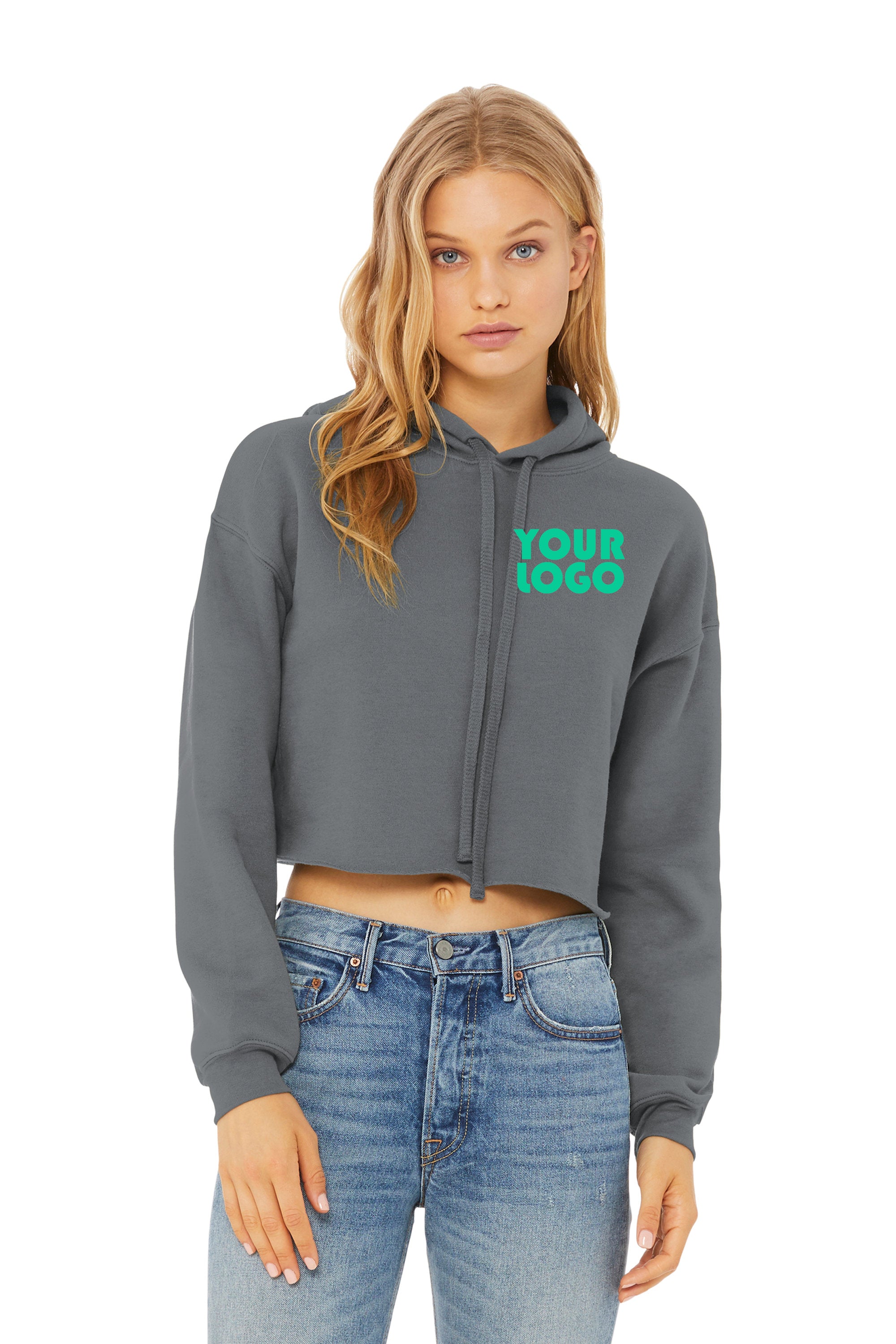 Custom Embroidered BELLA+CANVAS Women’s Sponge Fleece Cropped Fleece Hoodie